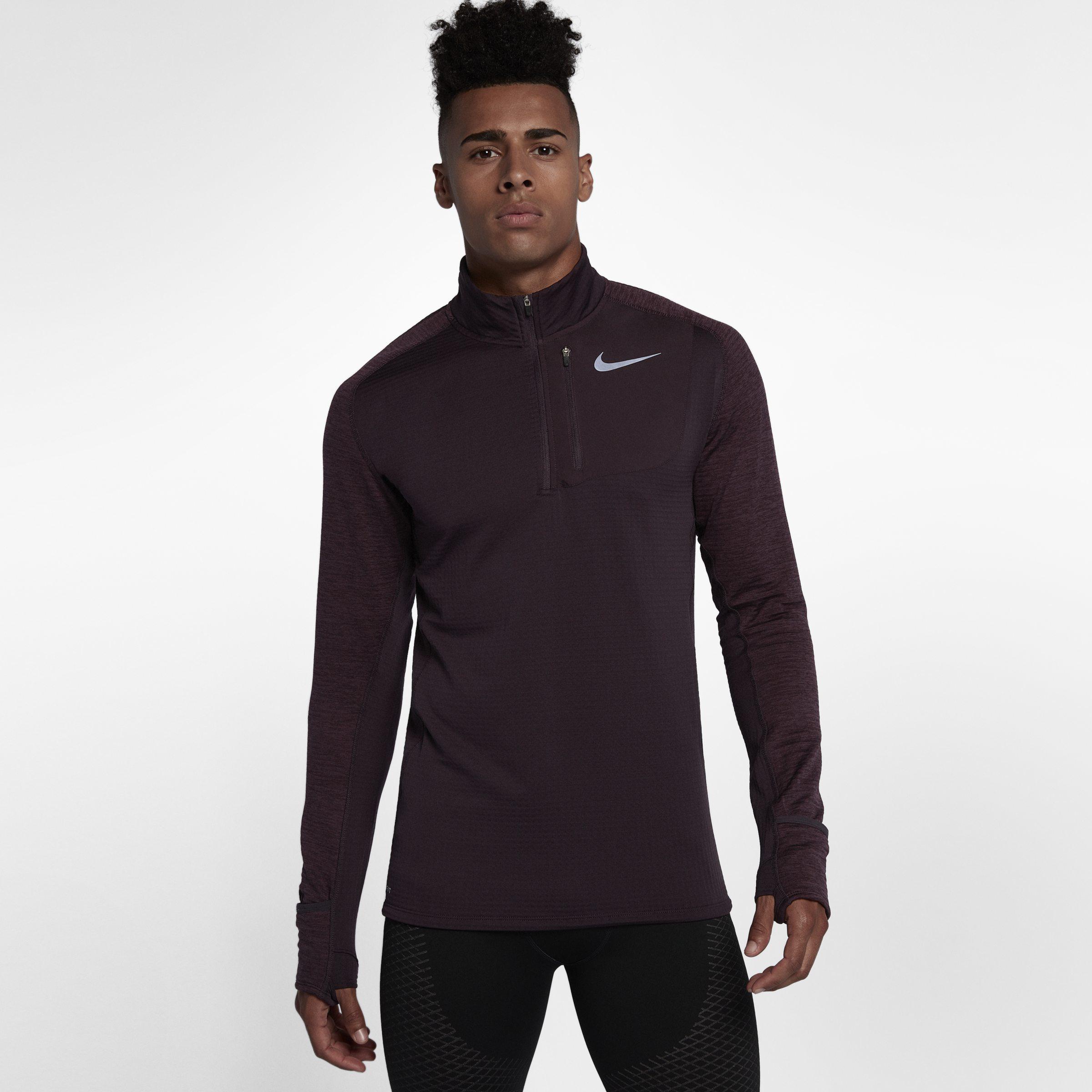 mens nike half zip running top