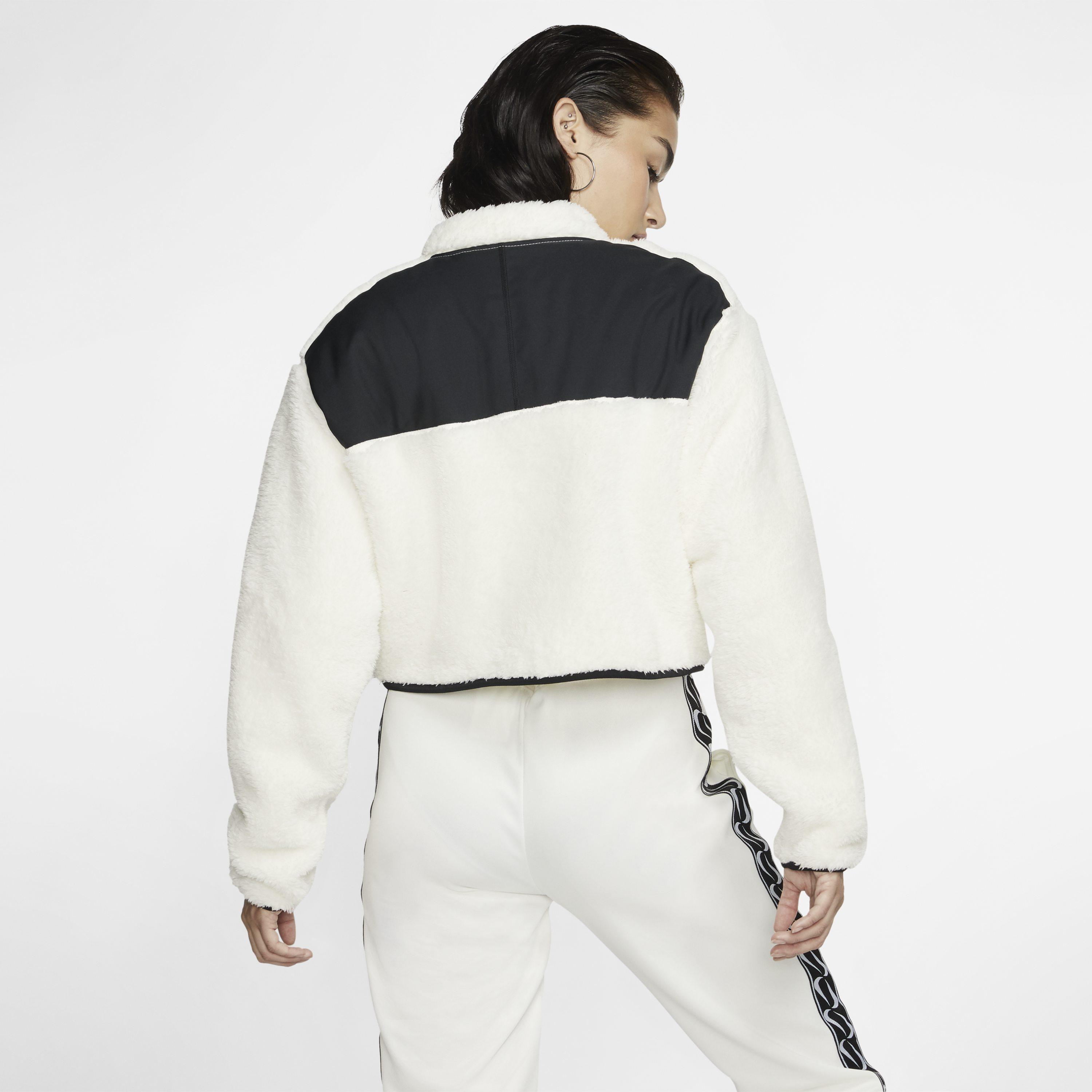 Nike Sportswear 1/4-zip Sherpa Fleece Crop Top in Cream (Natural) | Lyst UK