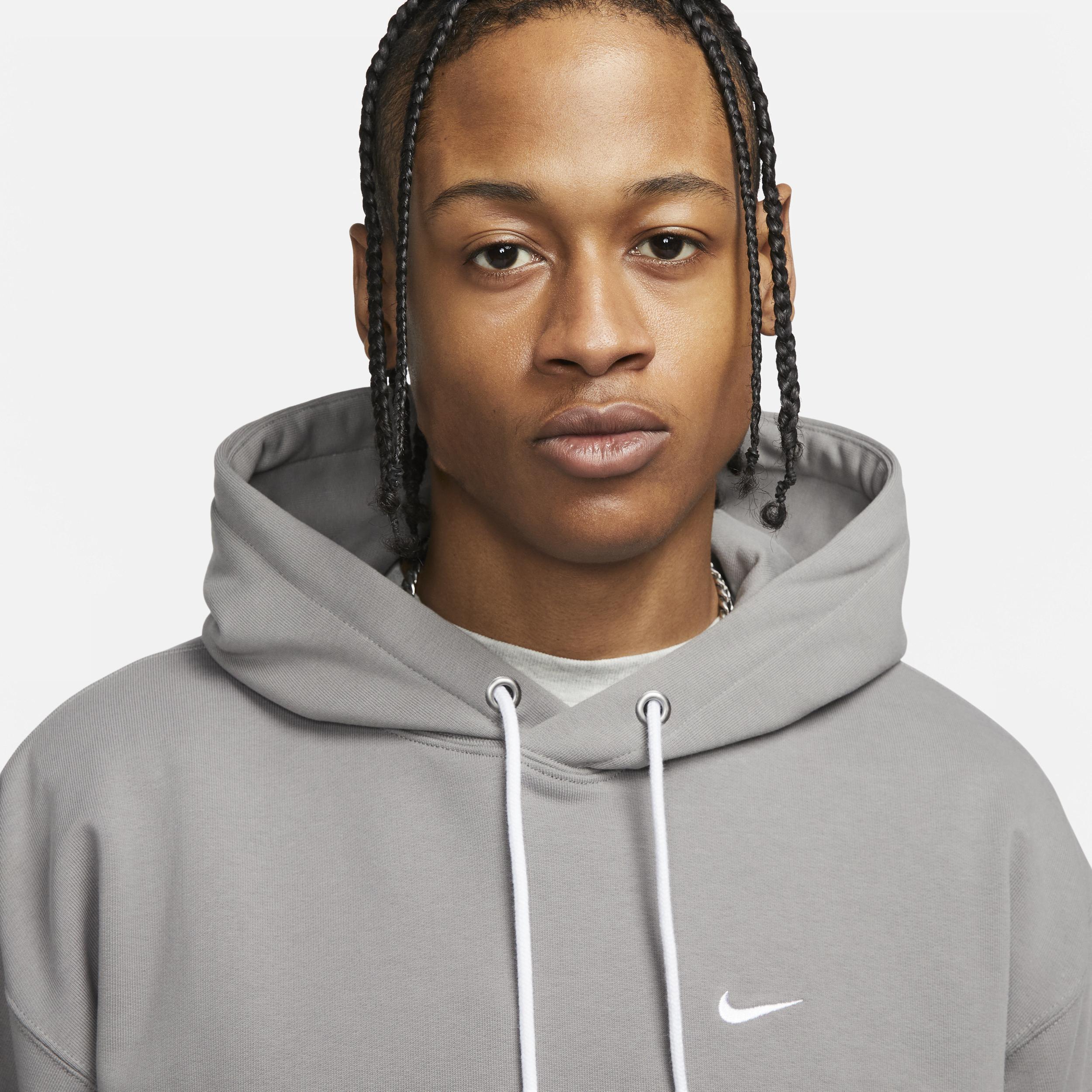 Nike Solo Swoosh French Terry Pullover Hoodie In Grey, in Gray for Men |  Lyst