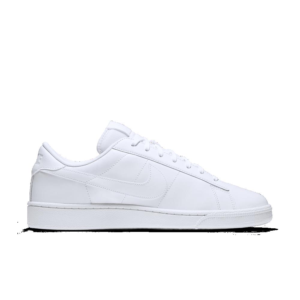 Nike Leather Tennis Classic Contrast Swoosh Men's Shoe in White/White ...