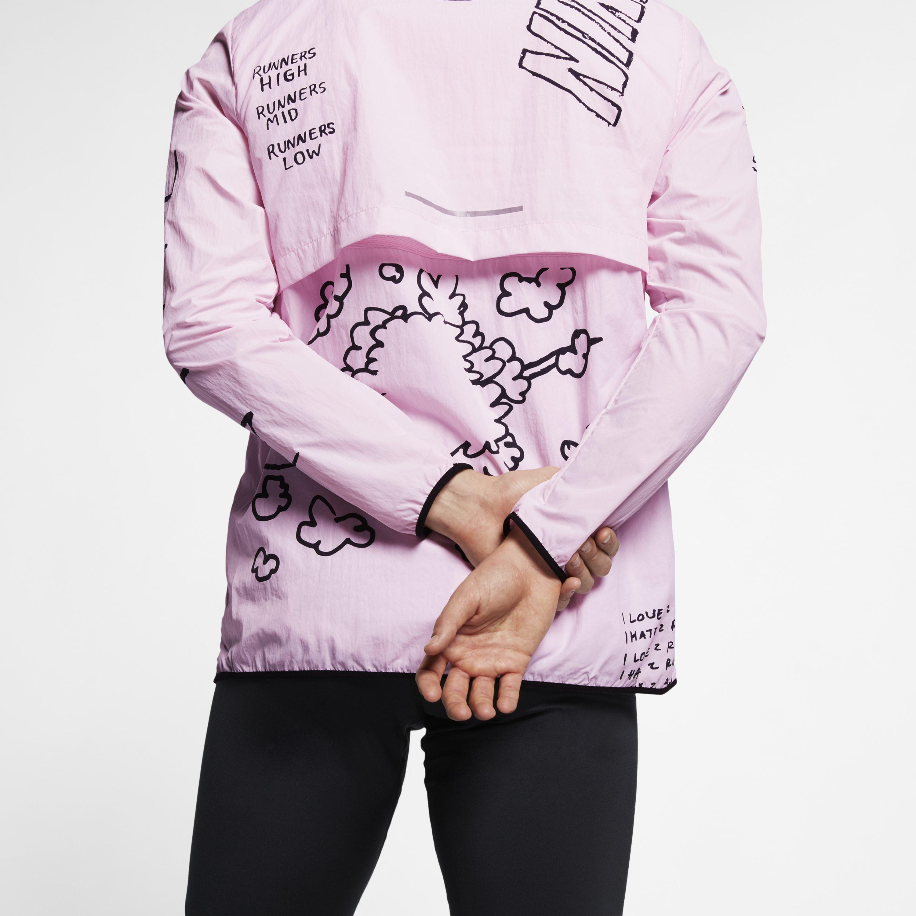 Nike Nathan Bell Printed Running Jacket in Pink for Men | Lyst UK