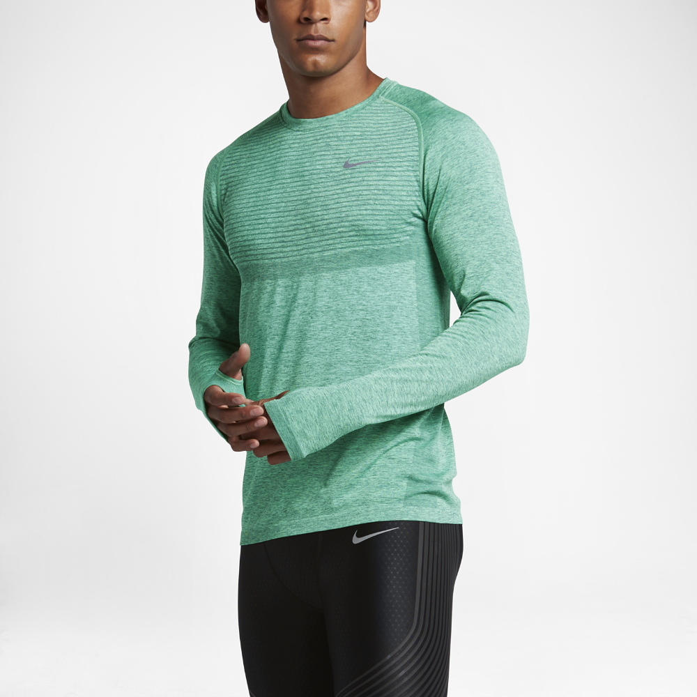 Nike Synthetic Dri-fit Knit Men's Running Shirt in Green for Men - Lyst