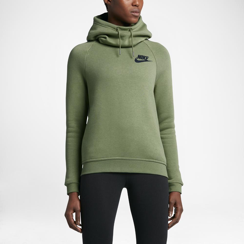 Nike funnel neck hoodie green Clearance