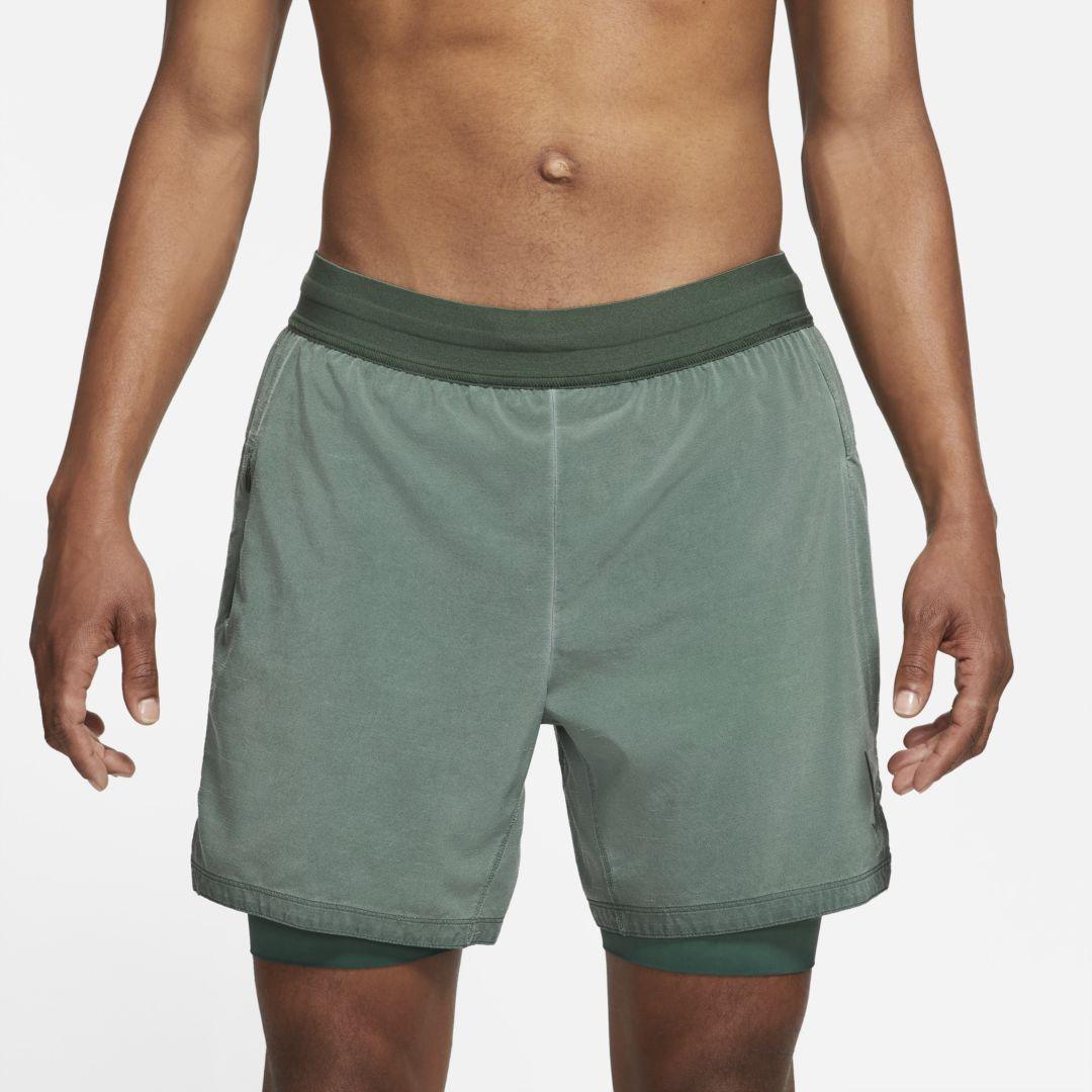Nike Yoga Dri-fit 2-in-1 Shorts in Green for Men | Lyst