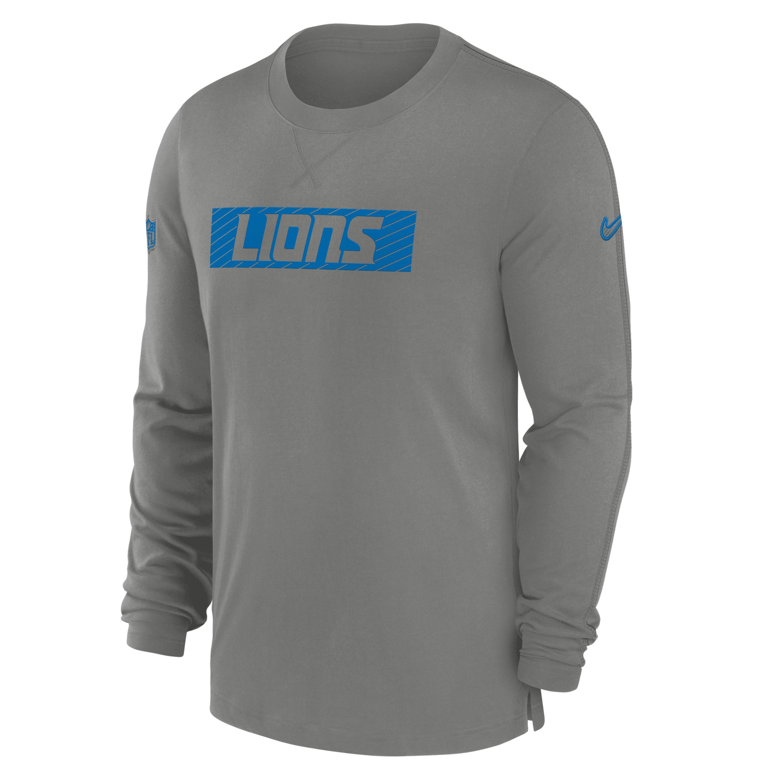 Nike Detroit Lions Sideline Player Team Issue Men's Dri-fit Long-sleeve ...