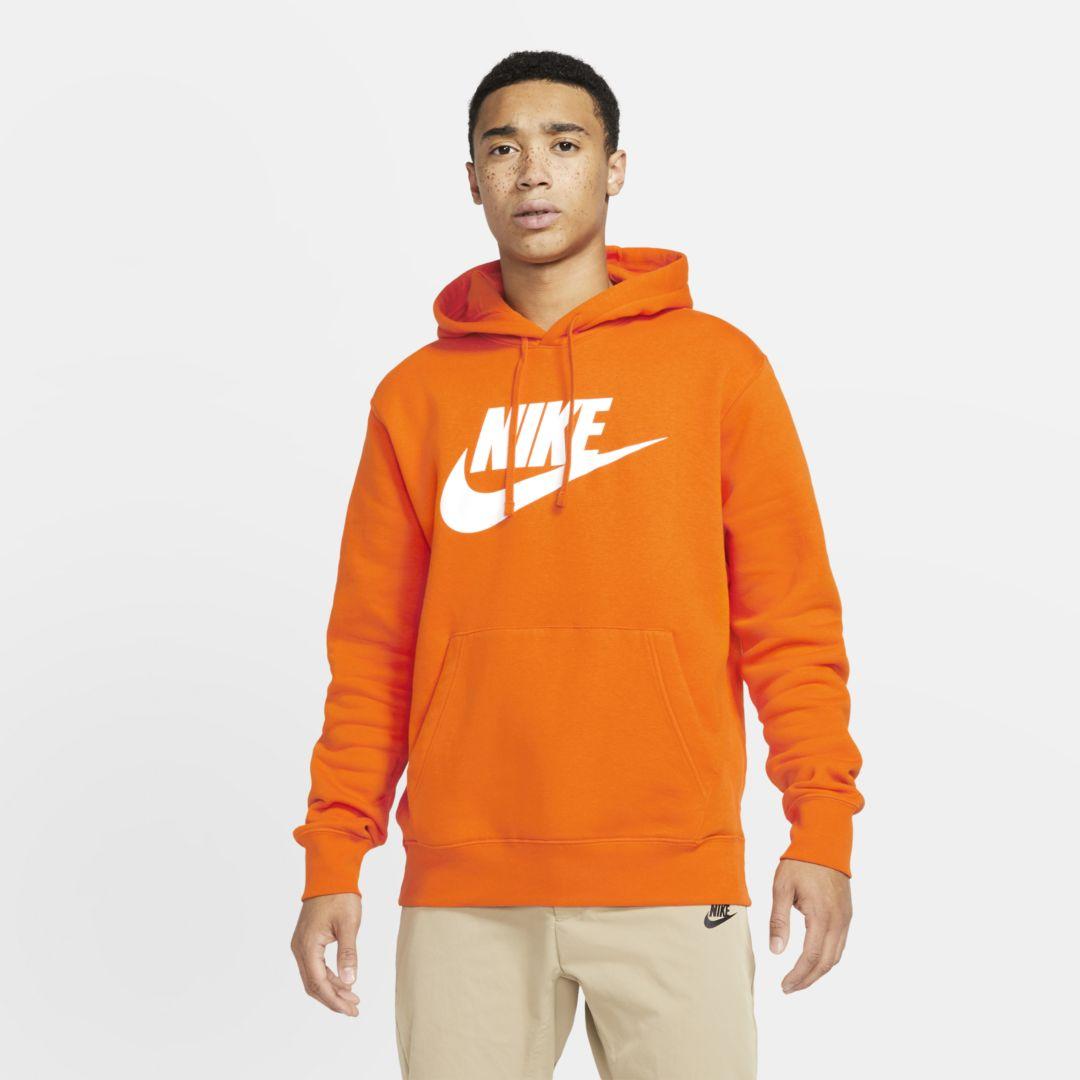 Nike Sportswear Club Fleece Graphic Pullover Hoodie in Orange for Men ...