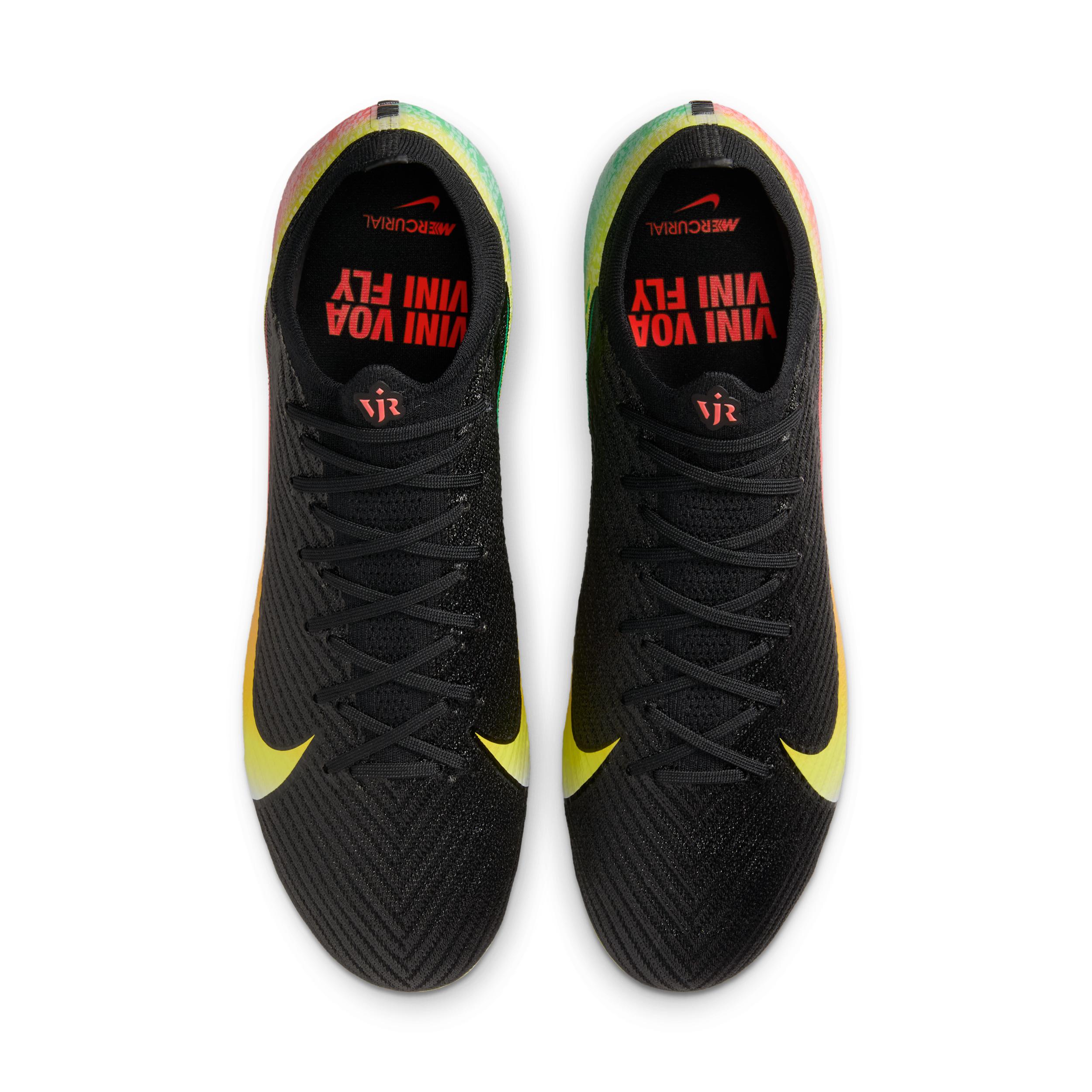 Nike VJ Men’s Black Soccer Cleats with Yellow-to-Pink Gradient Swoosh
Used Nike Mercurial Vapor 16 Elite Vini Jr Firm Ground Cleats  main image 2