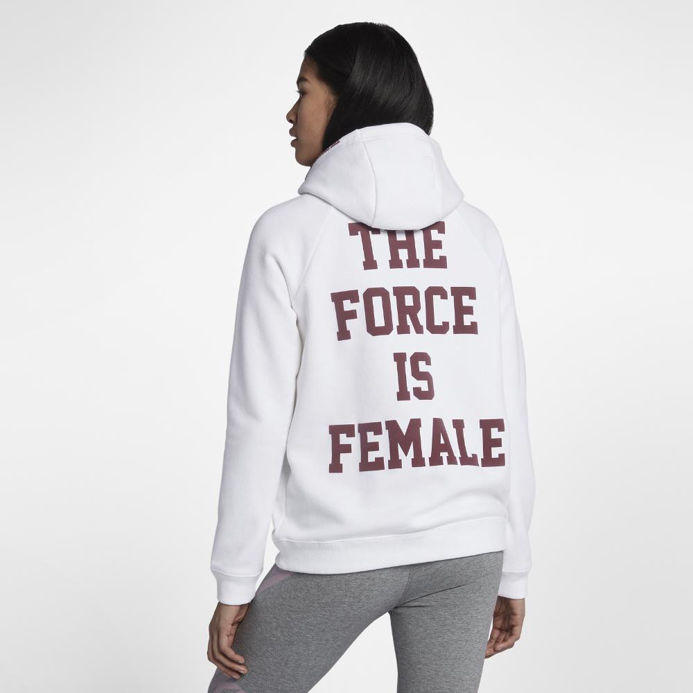 Nike Cotton Sportswear Force Is Female Women's Pullover Hoodie in White |  Lyst