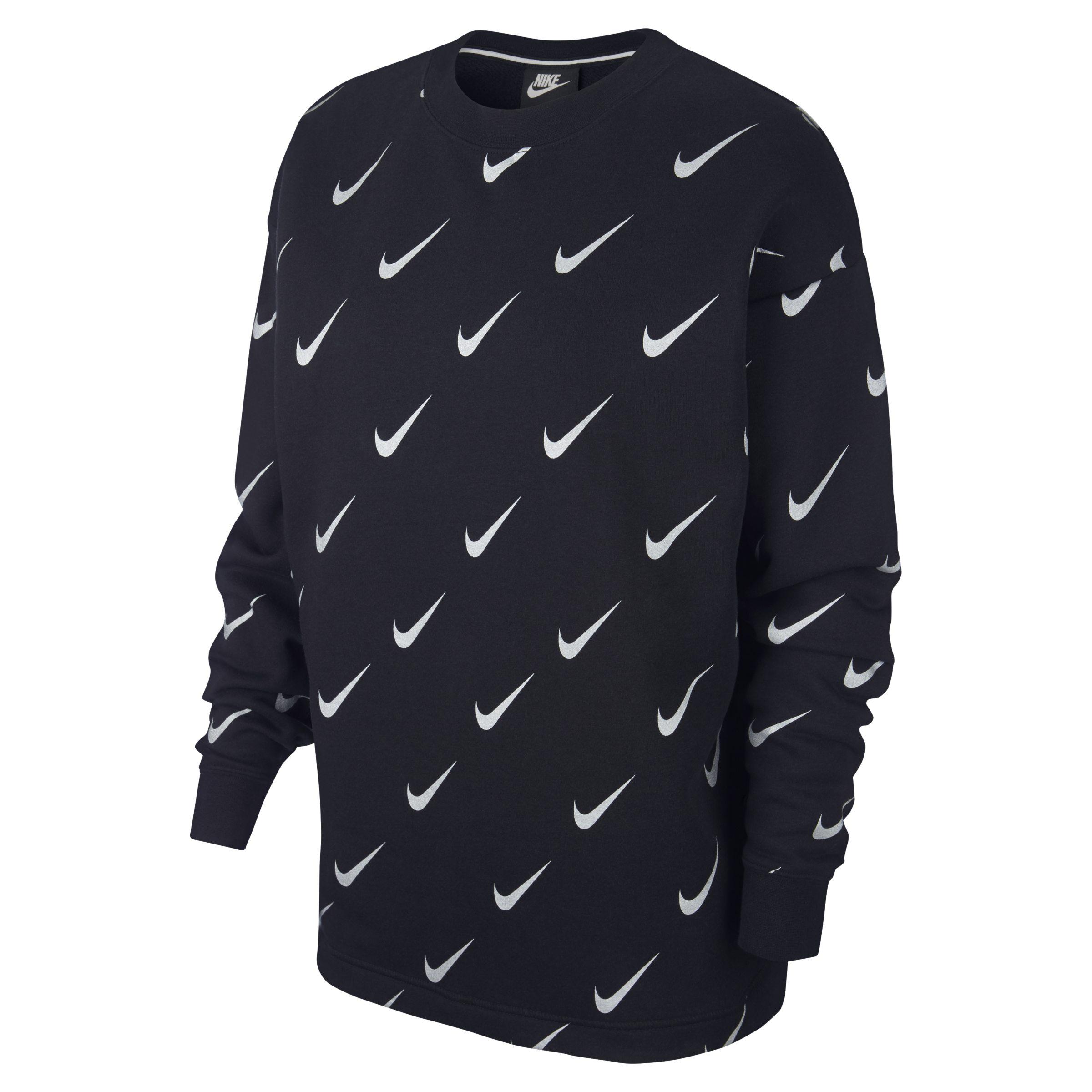 nike rally metallic clash print crew