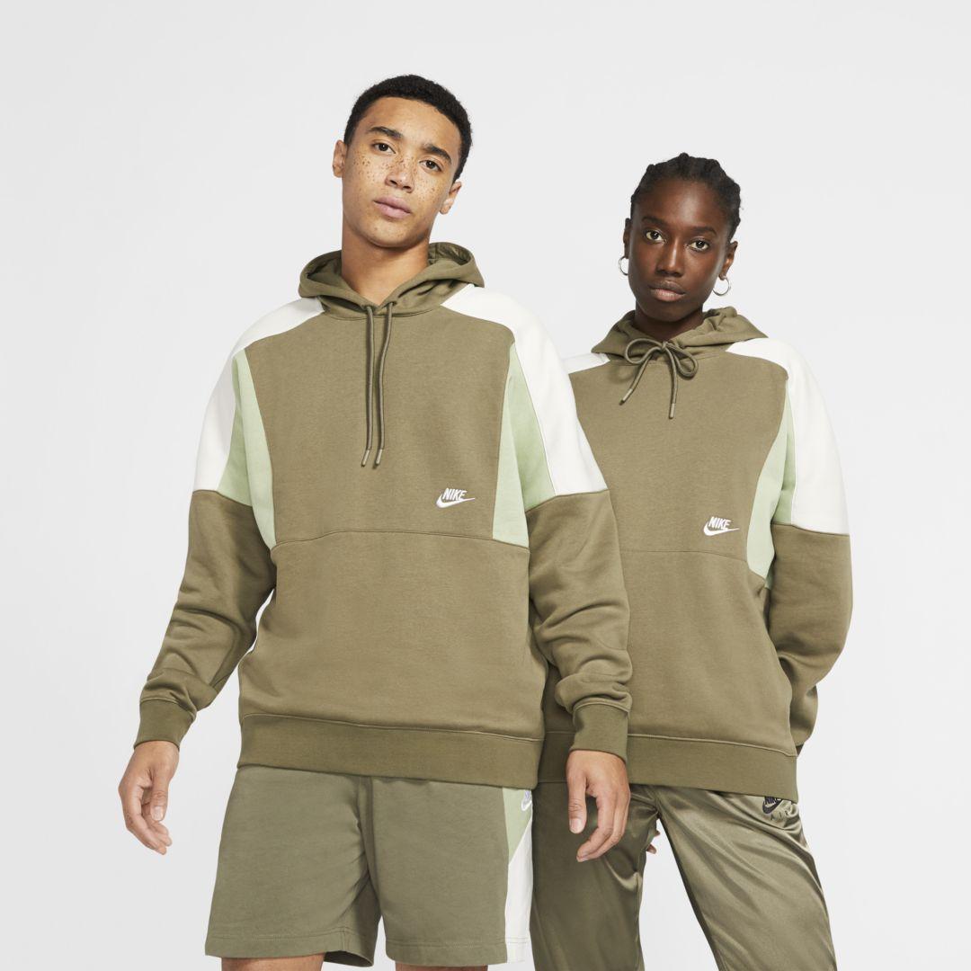 Nike Fleece Sportswear Color-block Pullover Hoodie in Olive (Green) for ...