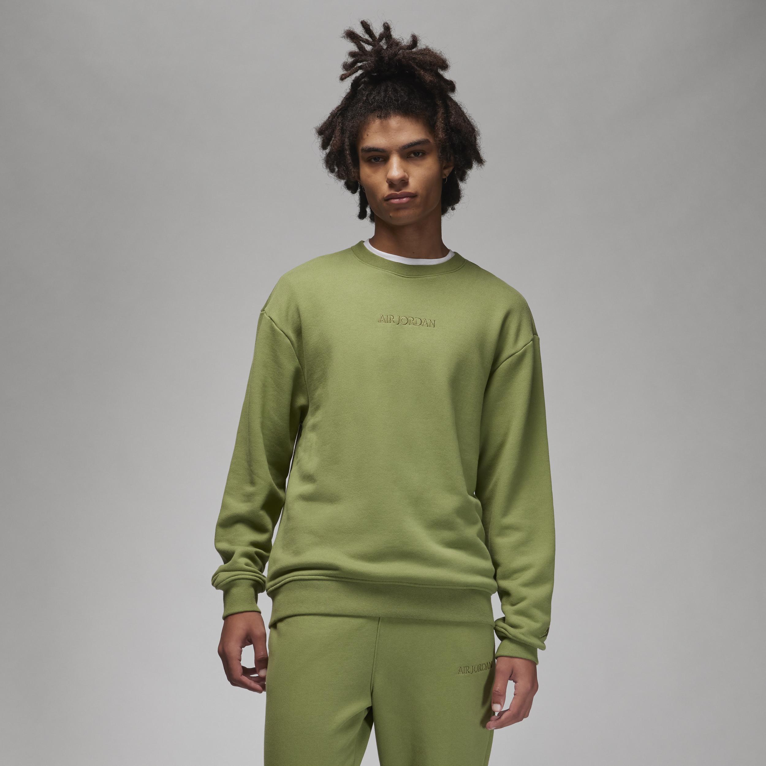 Nike Air Wordmark Fleece Crewneck Sweatshirt in Green for Men | Lyst