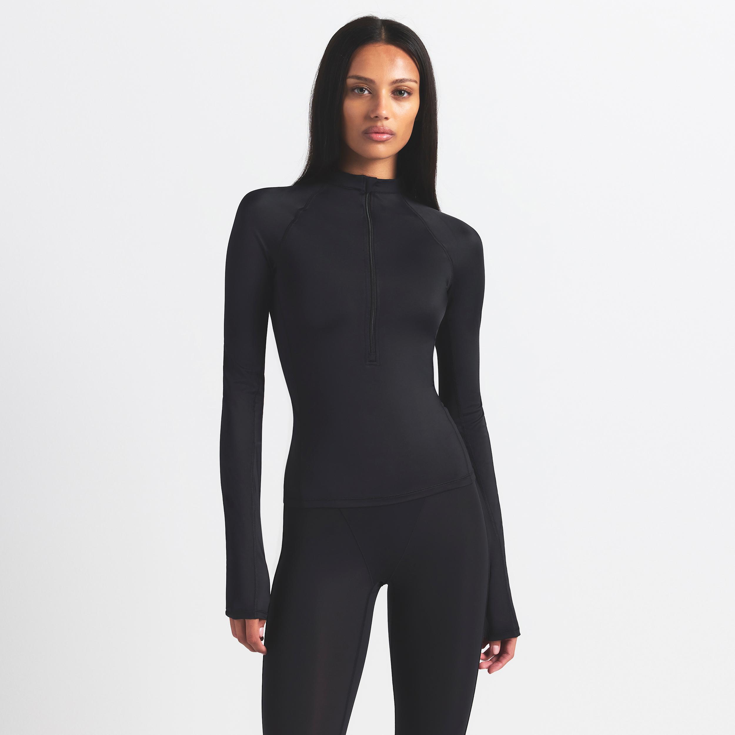 Nike Skims Shine Long-Sleeve Half-Zip Top in Black | Lyst