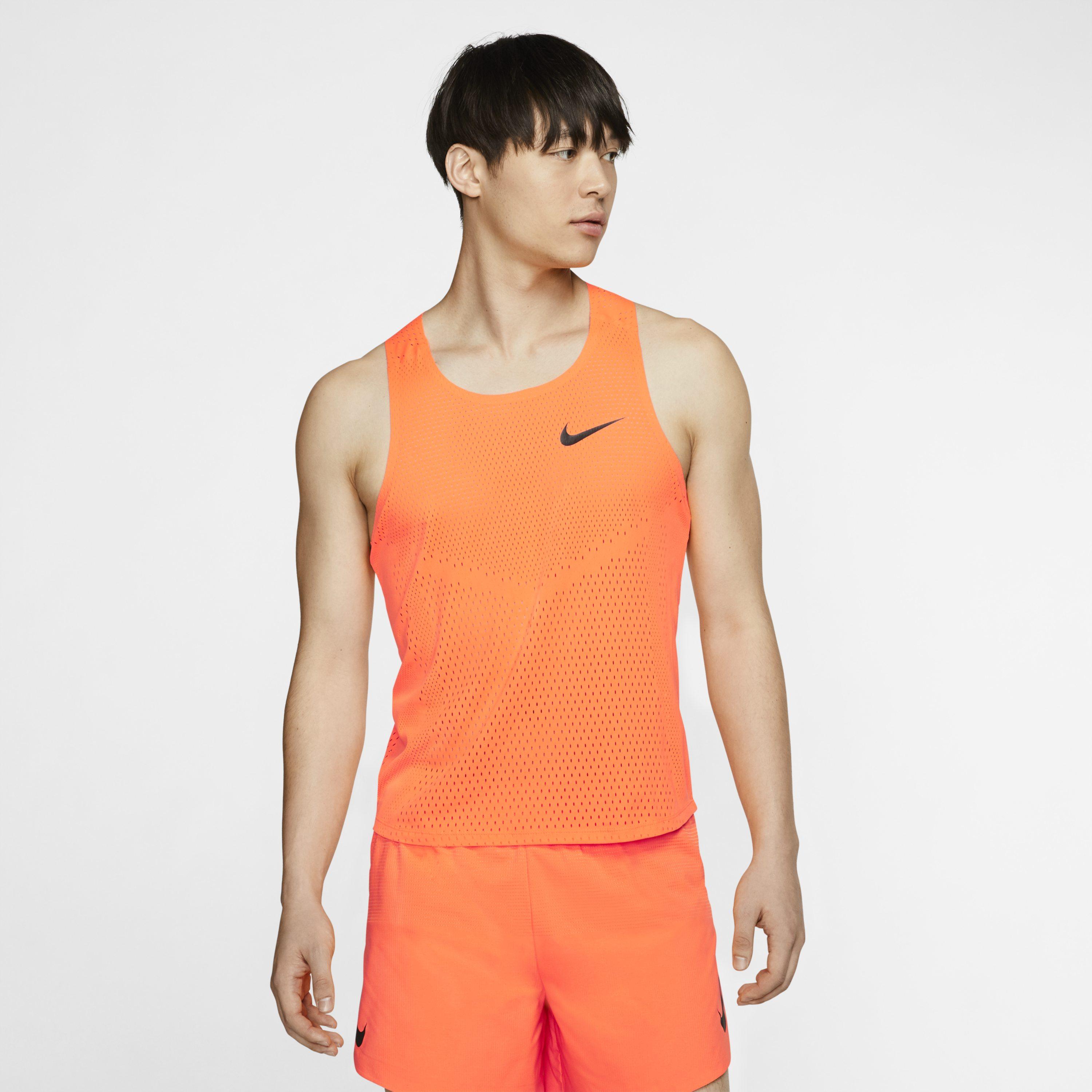Nike Aeroswift Running Vest in Orange for Men | Lyst UK