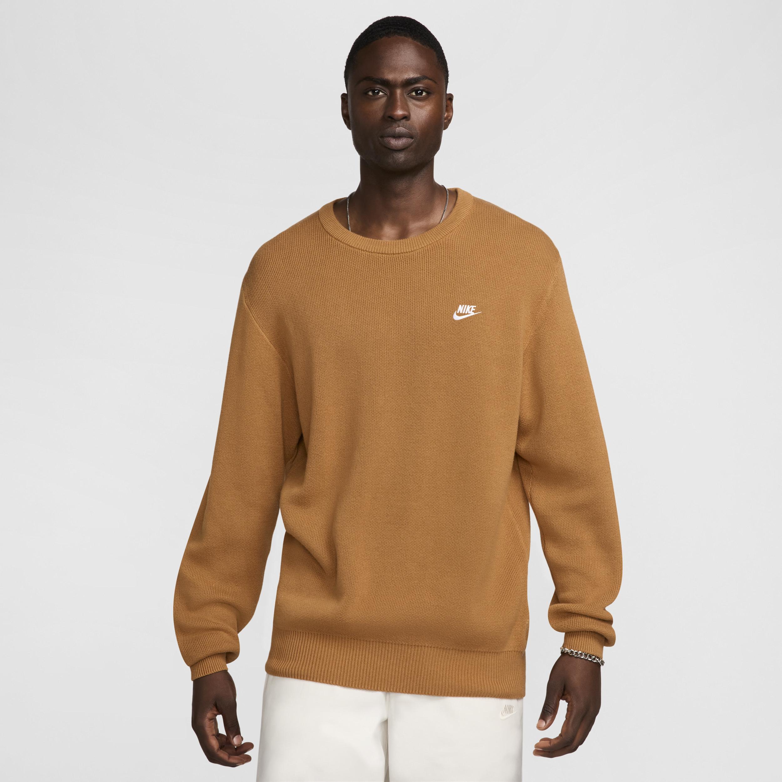 Nike Club Crew Neck Sweater in Brown for Men Lyst UK