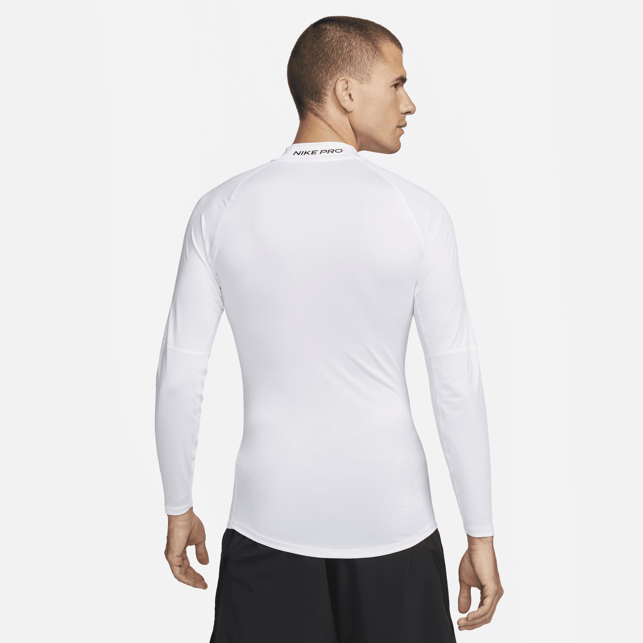 Nike Pro Dri-fit Fitness Mock-neck Long-sleeve Top in White for Men | Lyst  UK
