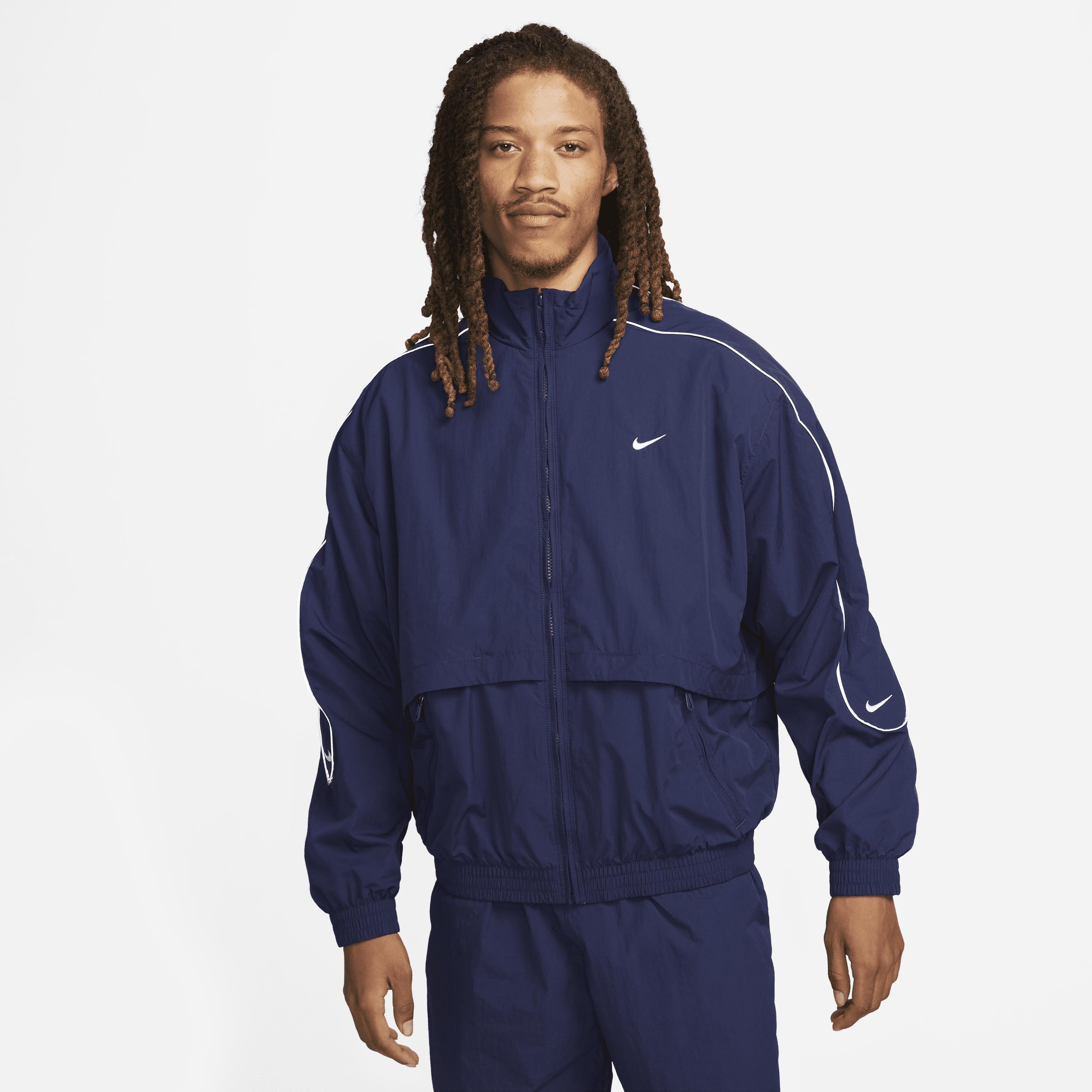 Nike Sportswear Solo Swoosh Woven Track Jacket in Blue for Men | Lyst