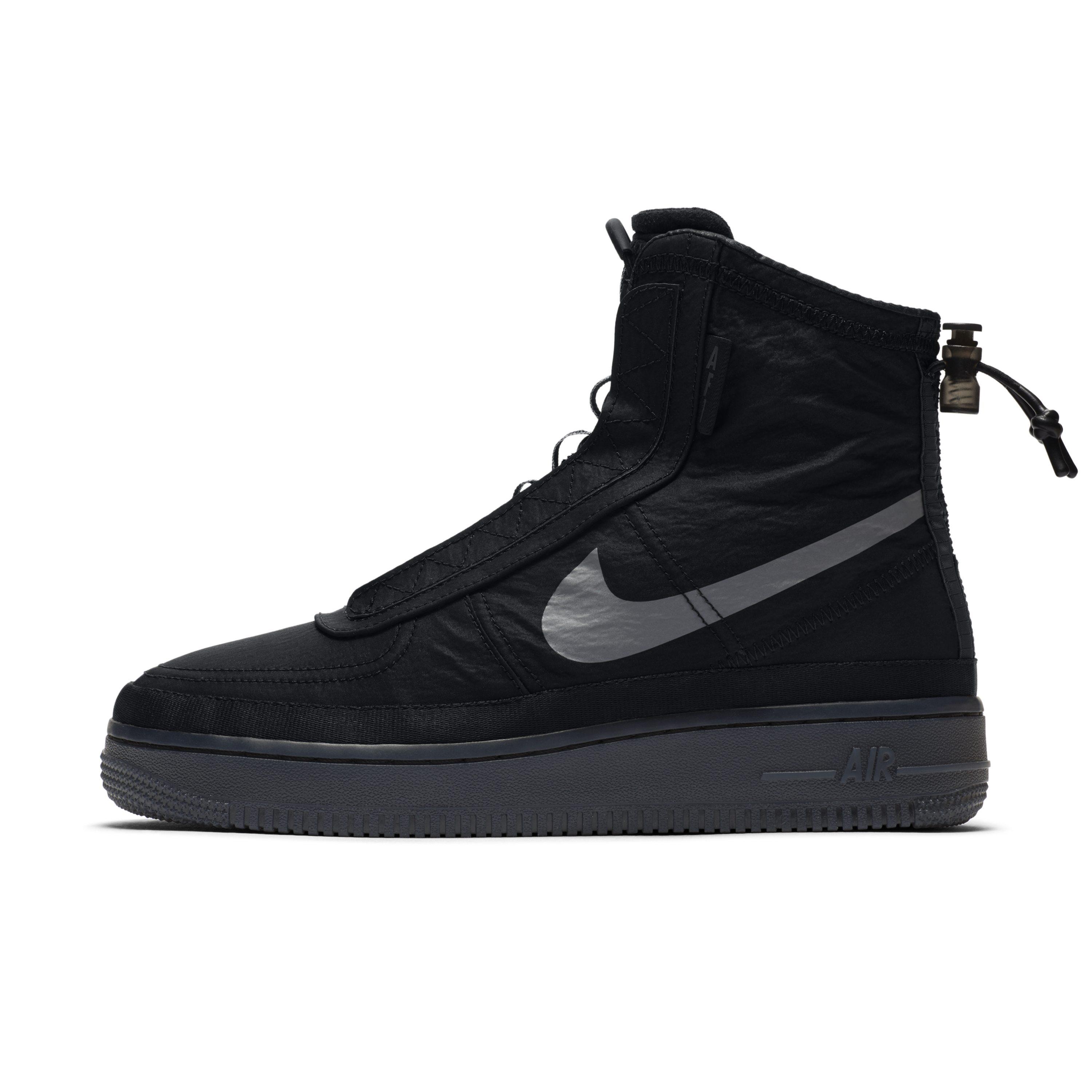 nike black air force 1 shell trainers