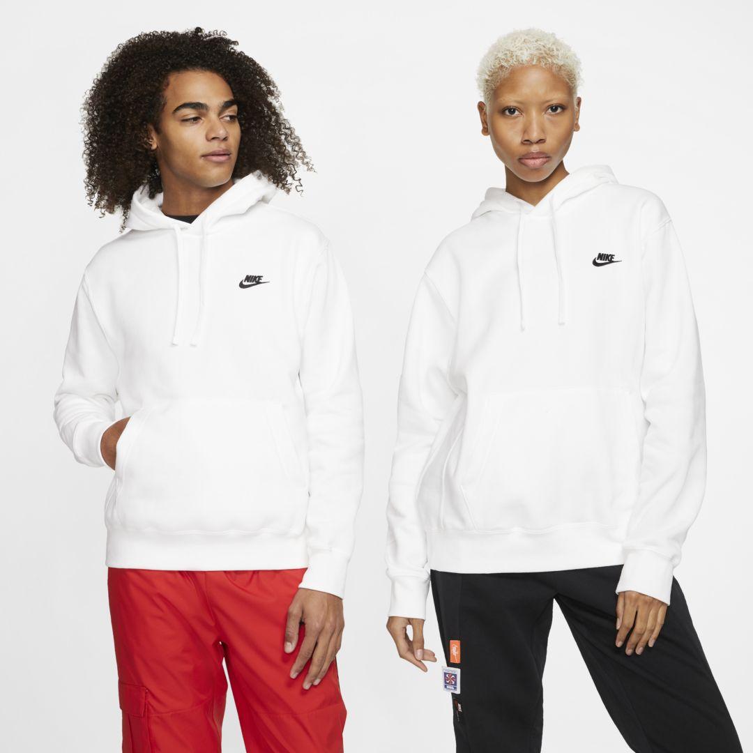 nike men's sportswear club fleece hoodie white