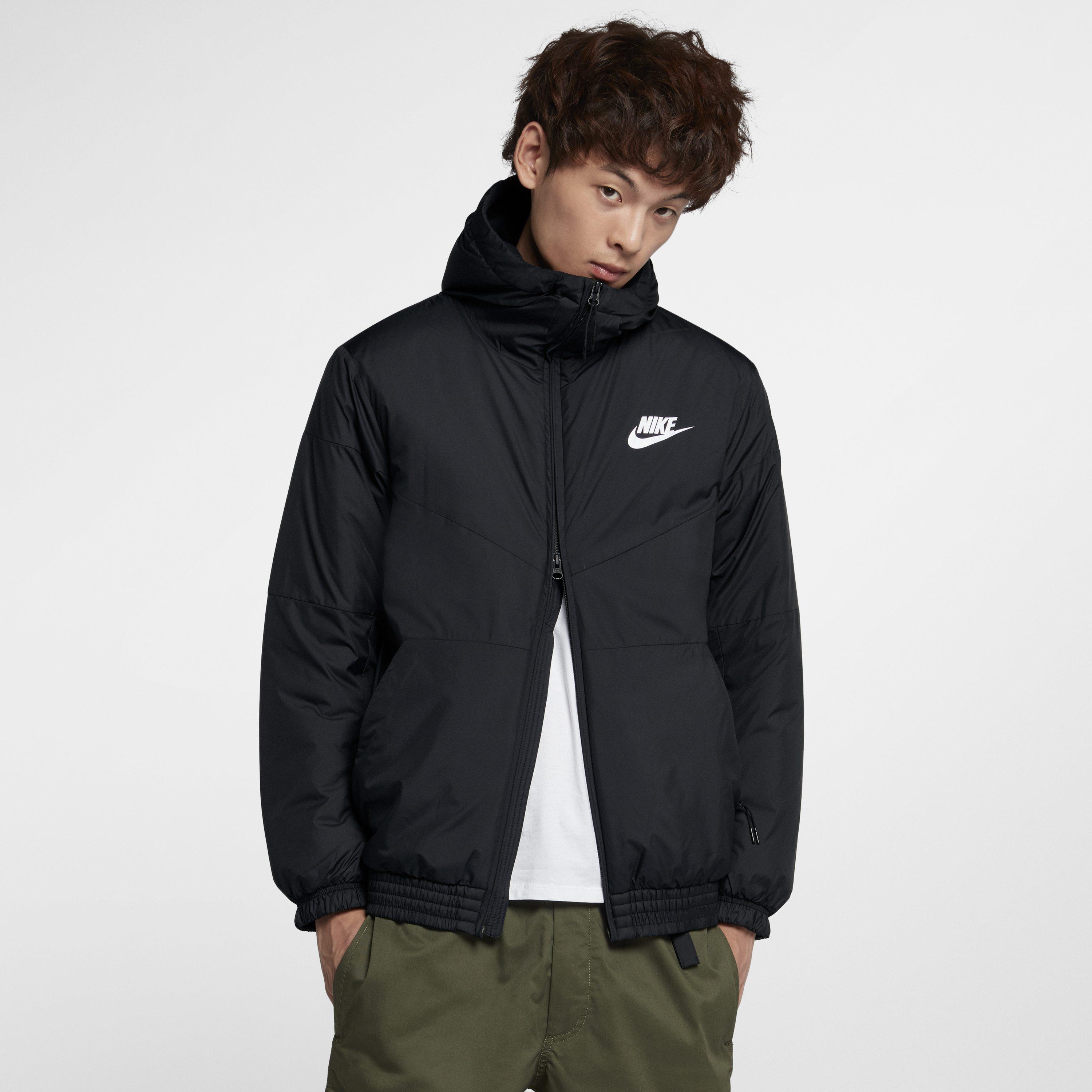 Nike Sportswear Synthetic Fill Hooded Jacket in Black for Men | Lyst UK