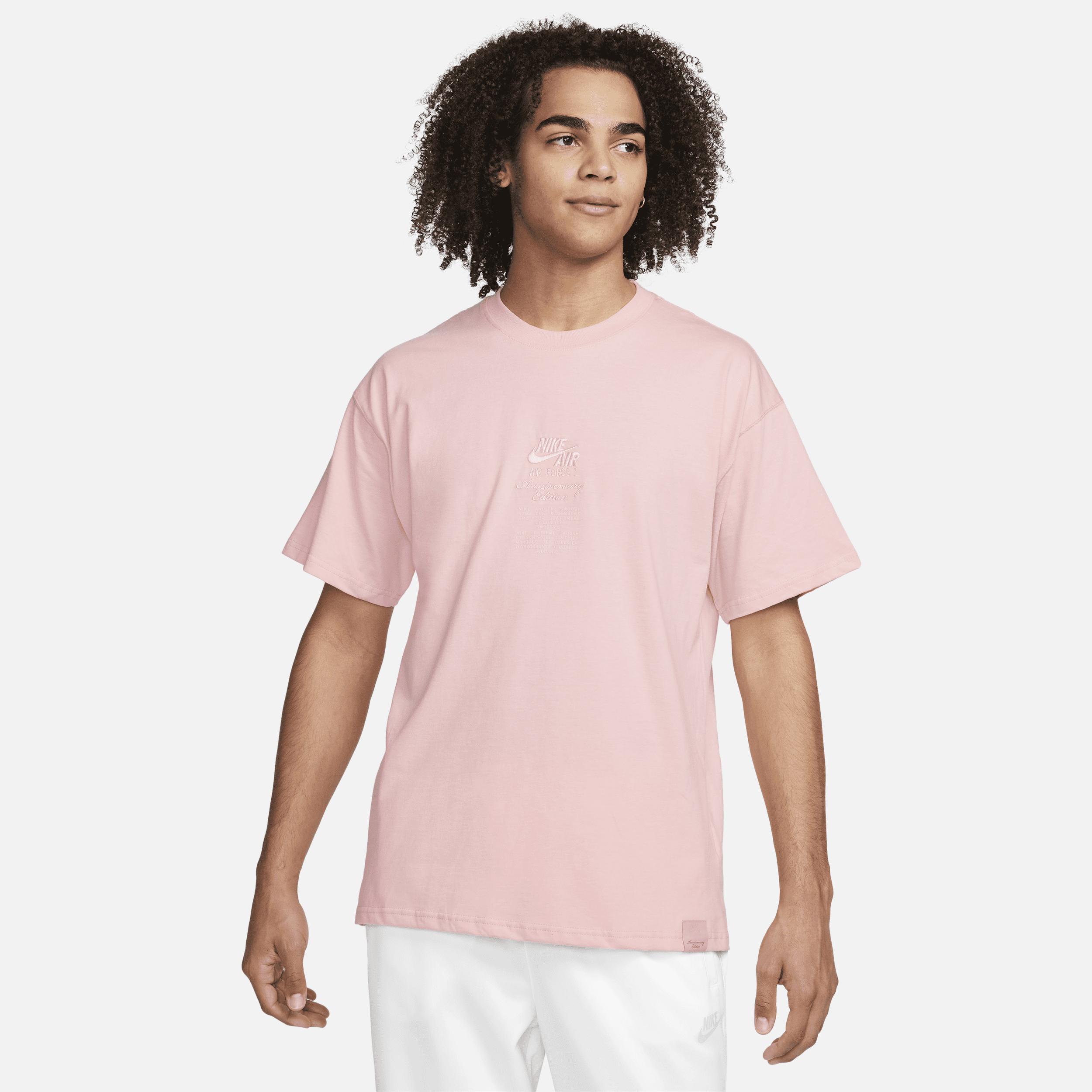 pink and white nike shirt
