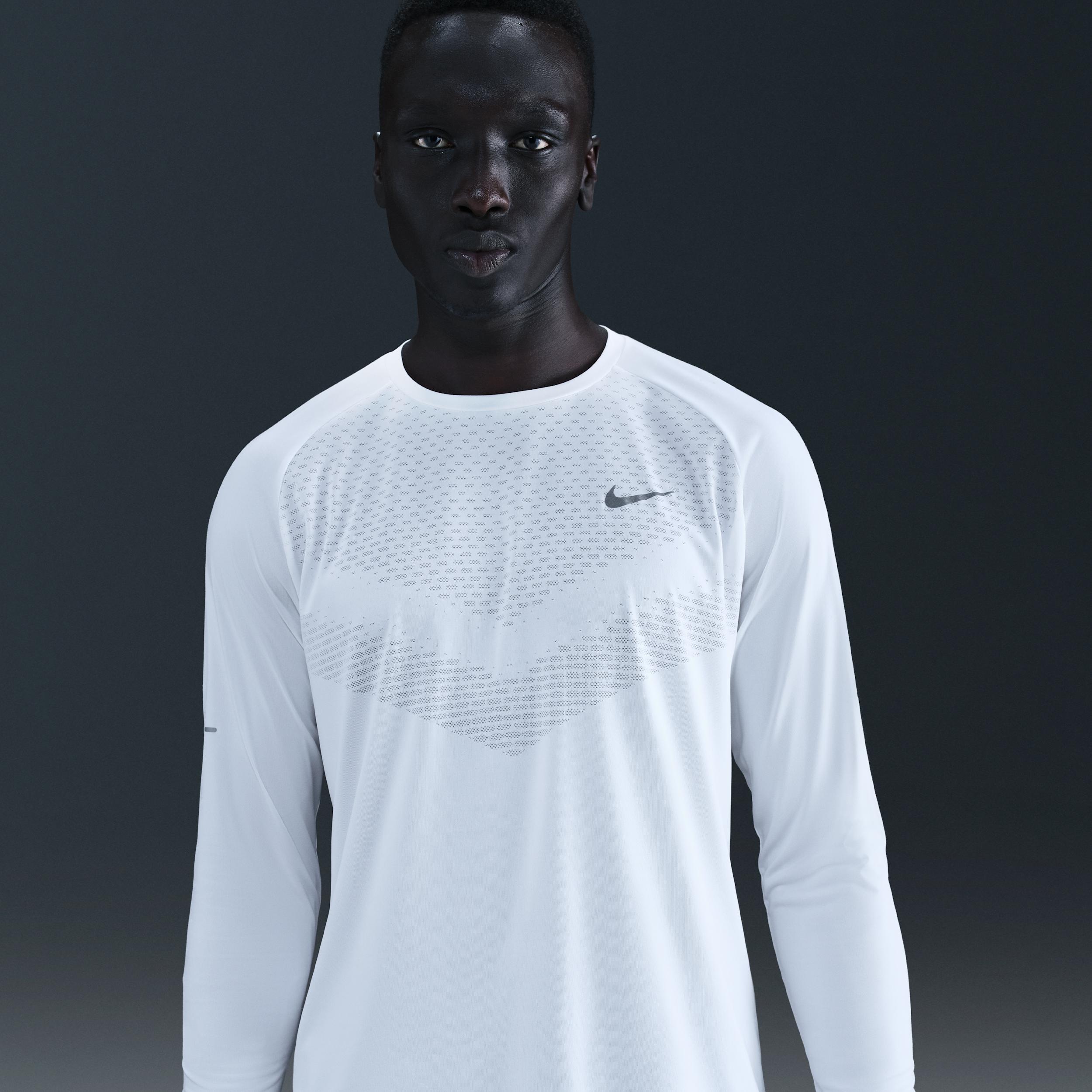 nike long sleeve running top white