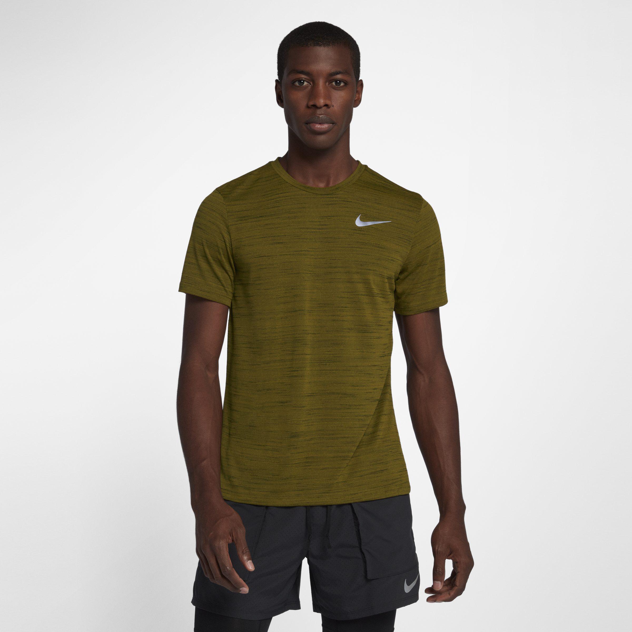 Nike Miler Essential 2.0 T-shirt In Khaki 928419-355 in Green for Men |  Lyst UK