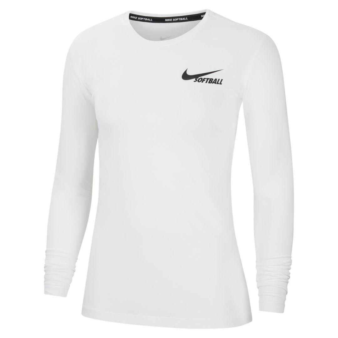 Nike Dri-fit Long-sleeve Softball Top in White - Save 23% - Lyst