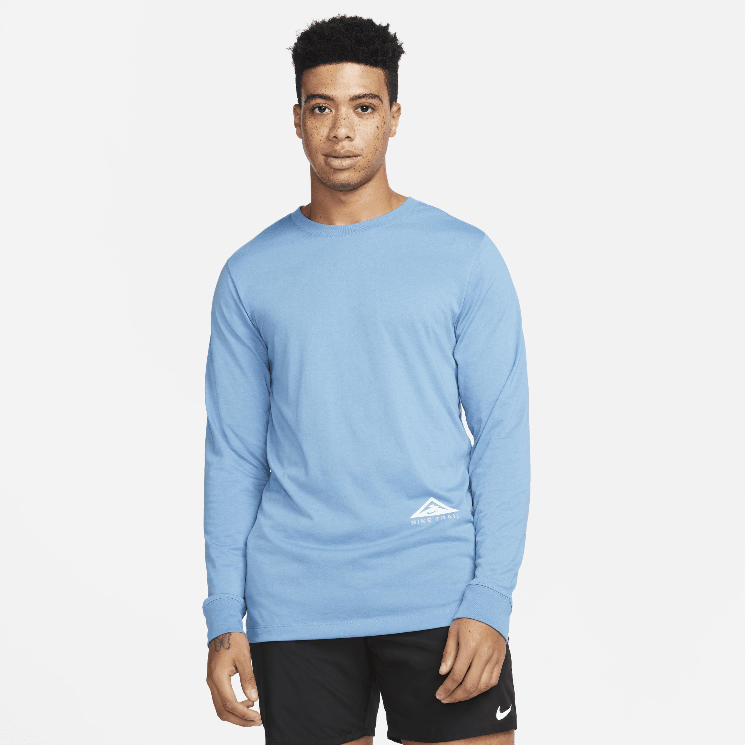Nike Dri-fit Long-sleeve Trail Running T-shirt In Blue, for Men | Lyst