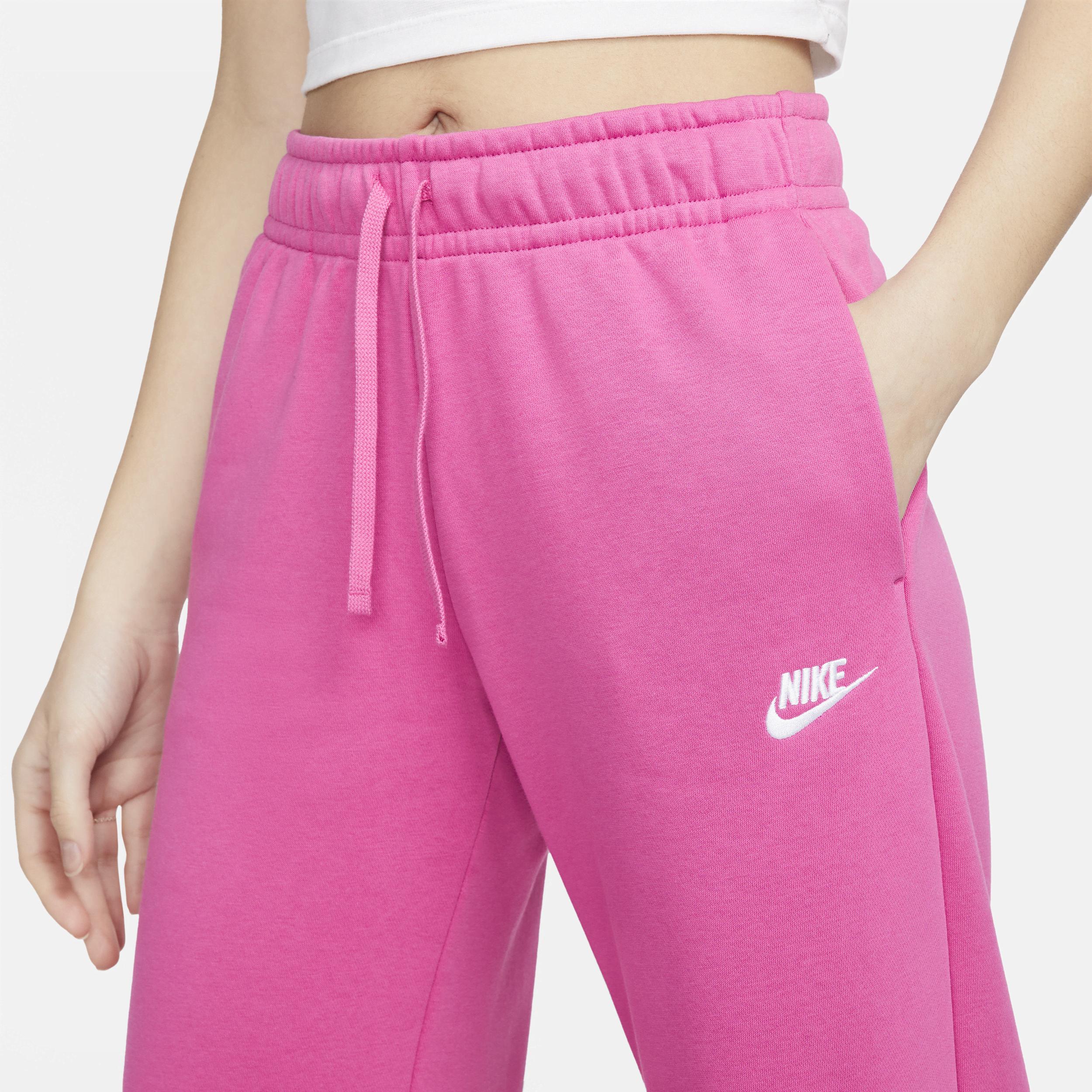 Nike Sportswear Club Fleece Mid-rise Wide-leg Sweatpants In Pink, | Lyst