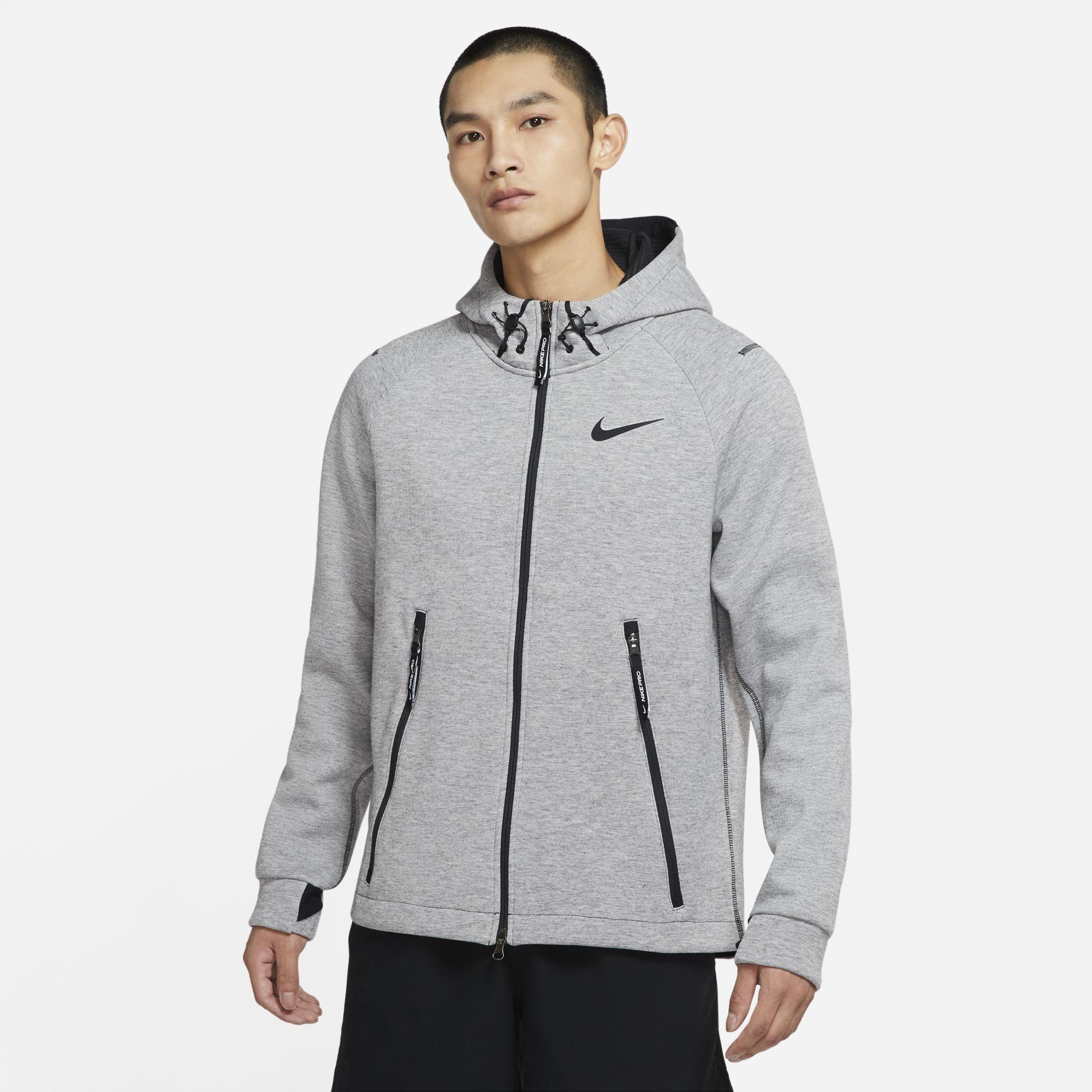 Nike Pro Therma-fit Full-zip Fleece Jacket in Grey for Men | Lyst UK