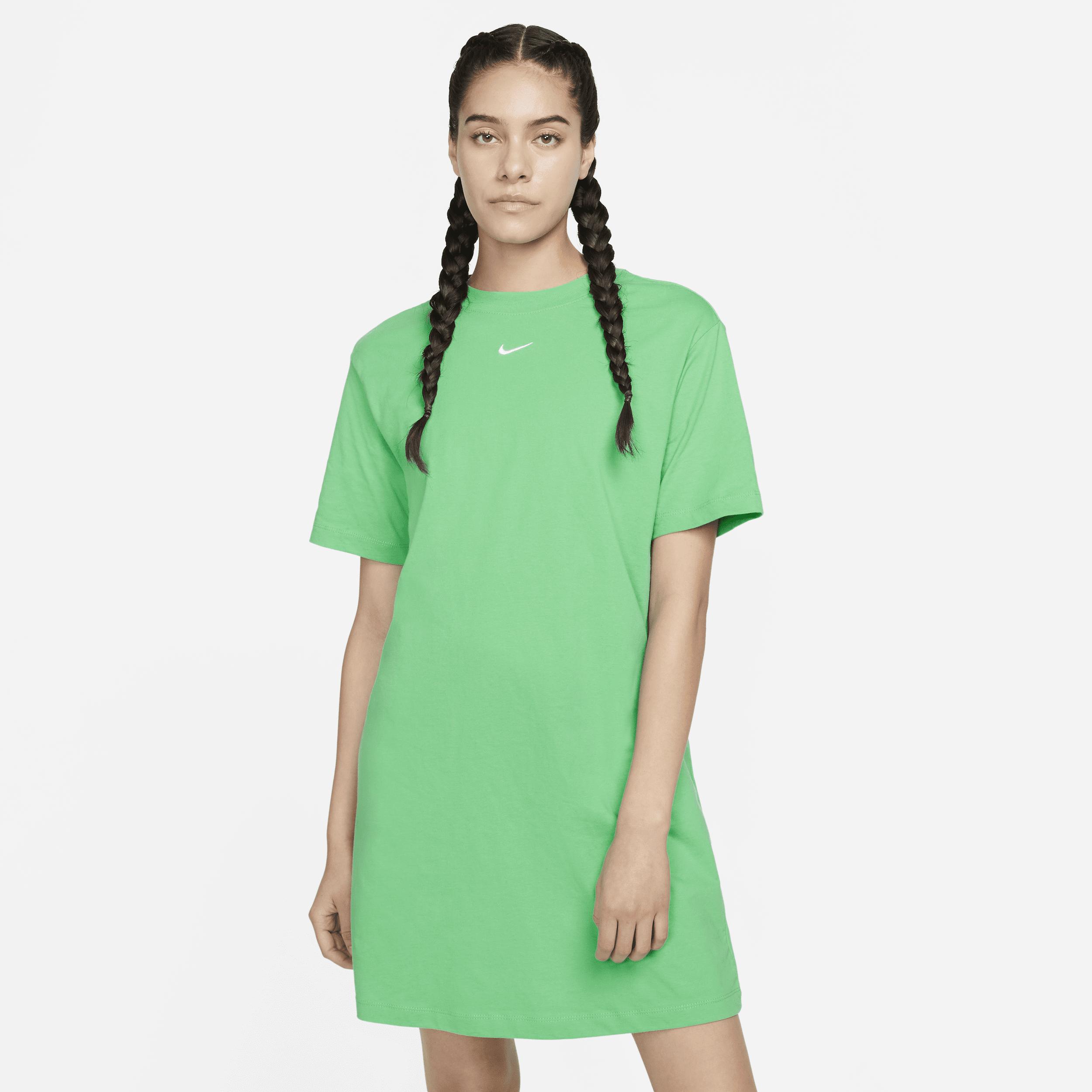Nike Sportswear Essential Short-sleeve T-shirt Dress In Green, | Lyst