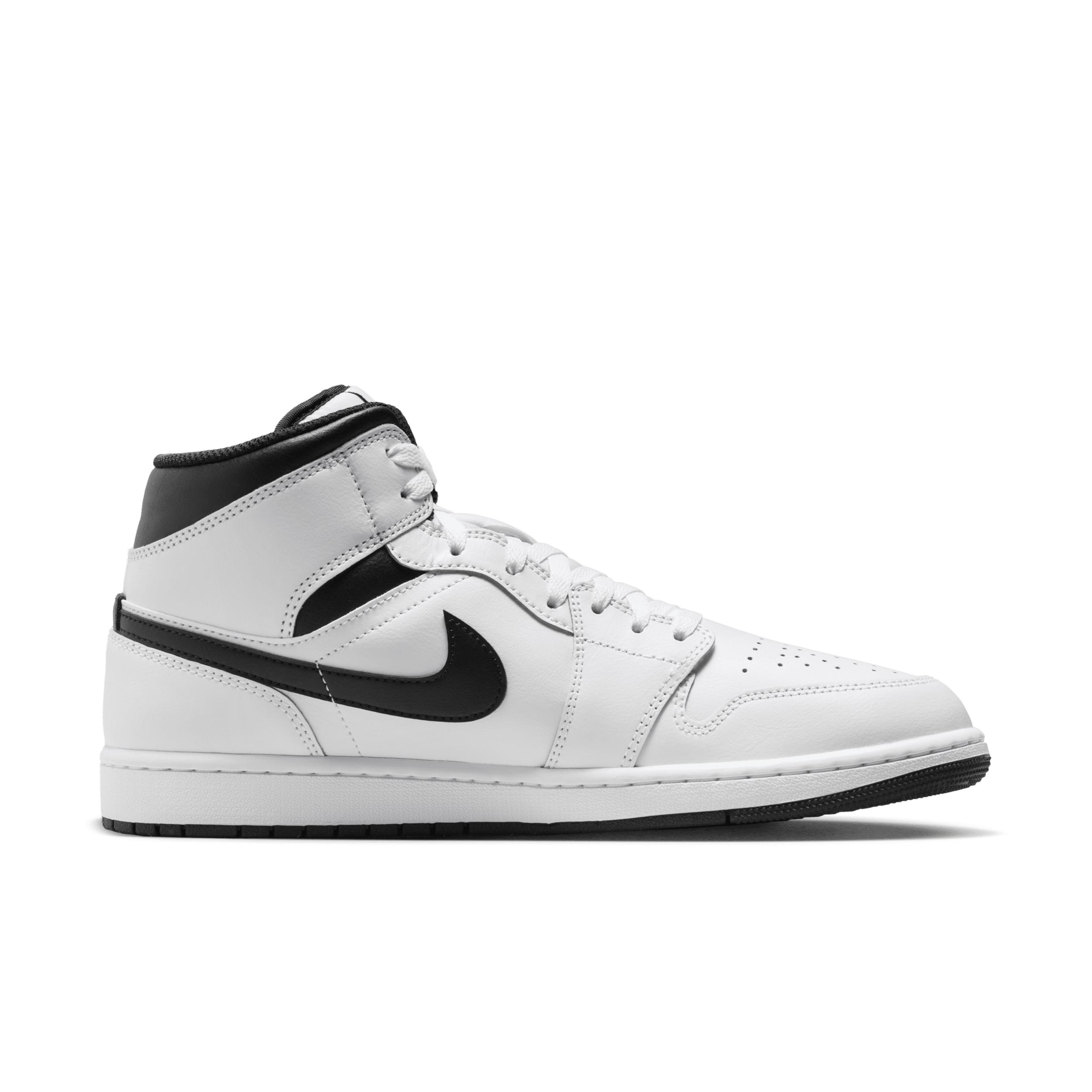 Nike air jordan 1 mid white black red hot sale