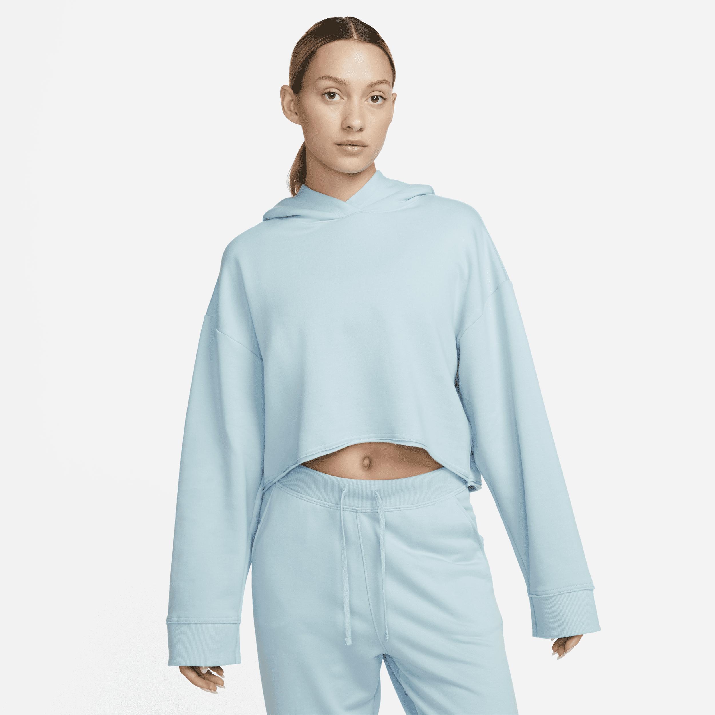 Nike Yoga Luxe Crop Top In Blue Grey