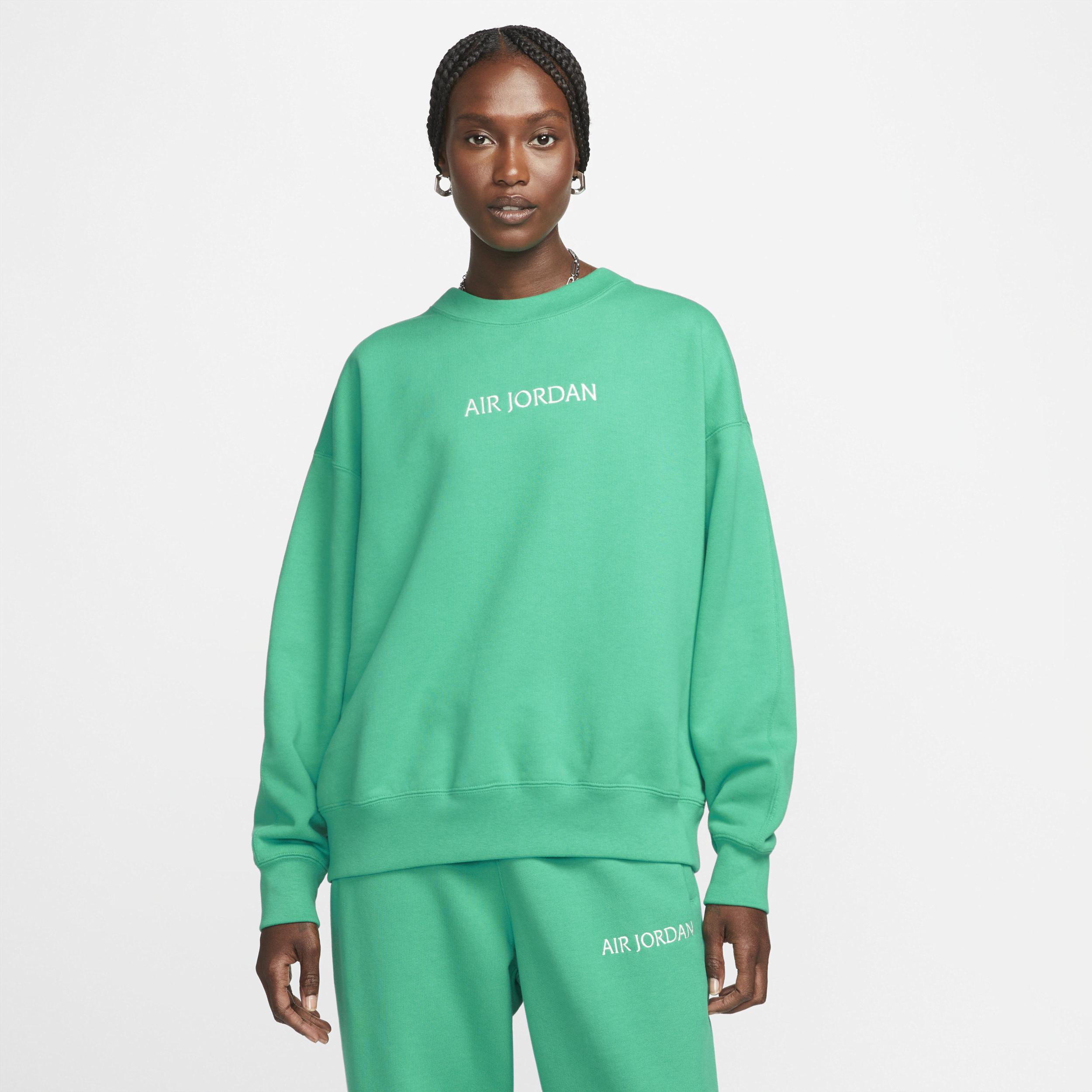 Nike Air Jordan Crew Sweatshirt In Green, | Lyst