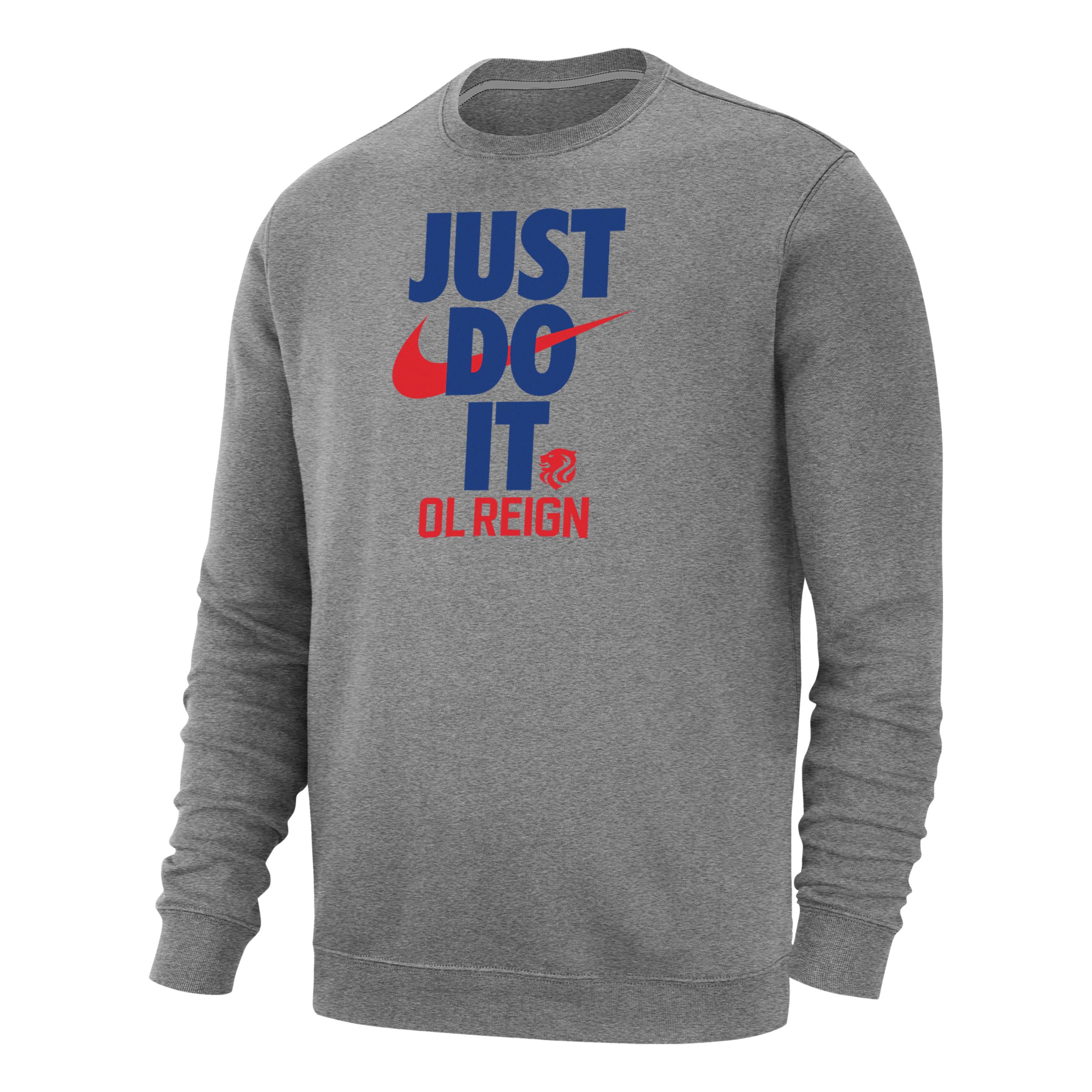 Nike Ol Reign Club Fleece Soccer Crew-neck Sweatshirt In Grey, in Gray ...