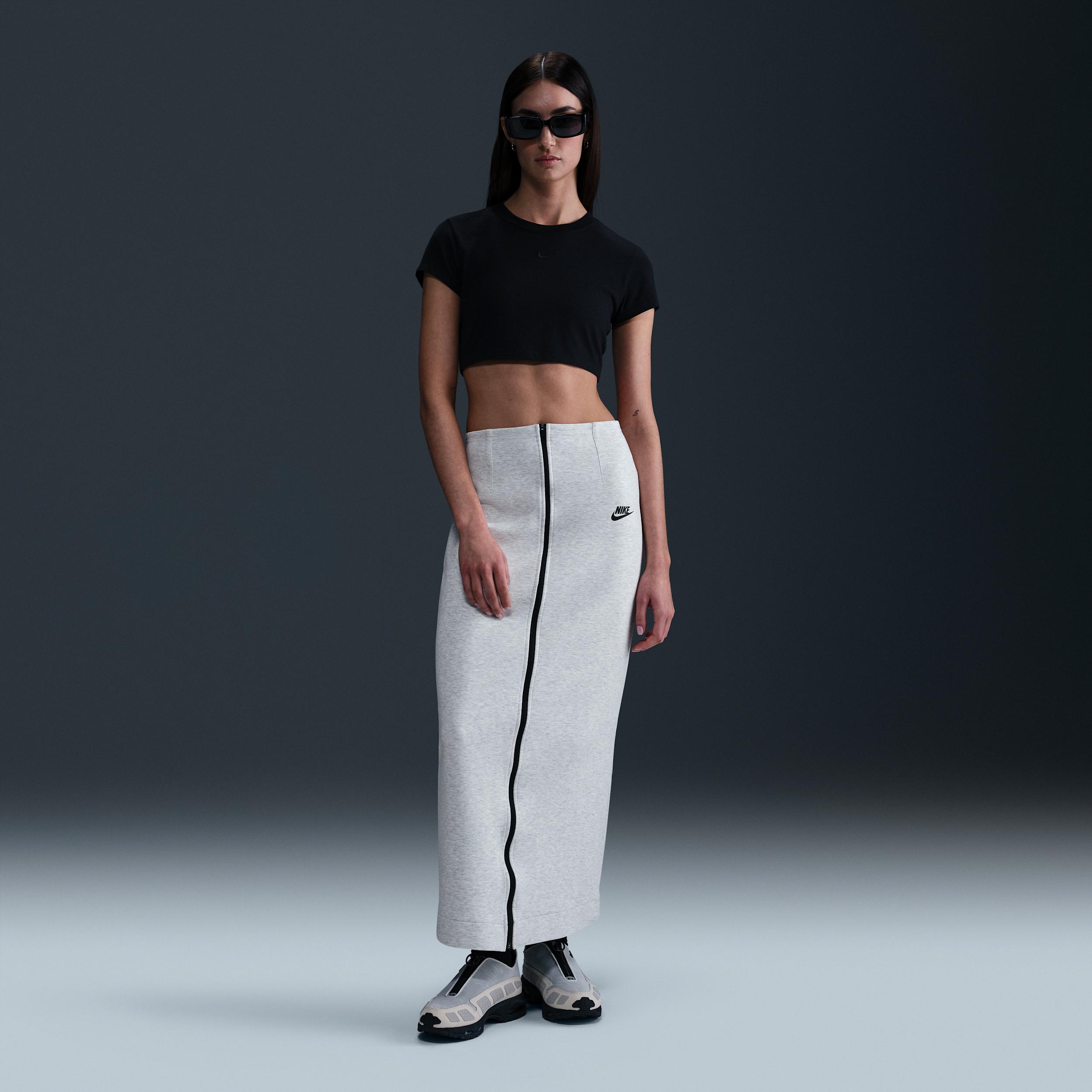 Nike Sportswear Tech Fleece Slim Maxi Skirt in Blue | Lyst