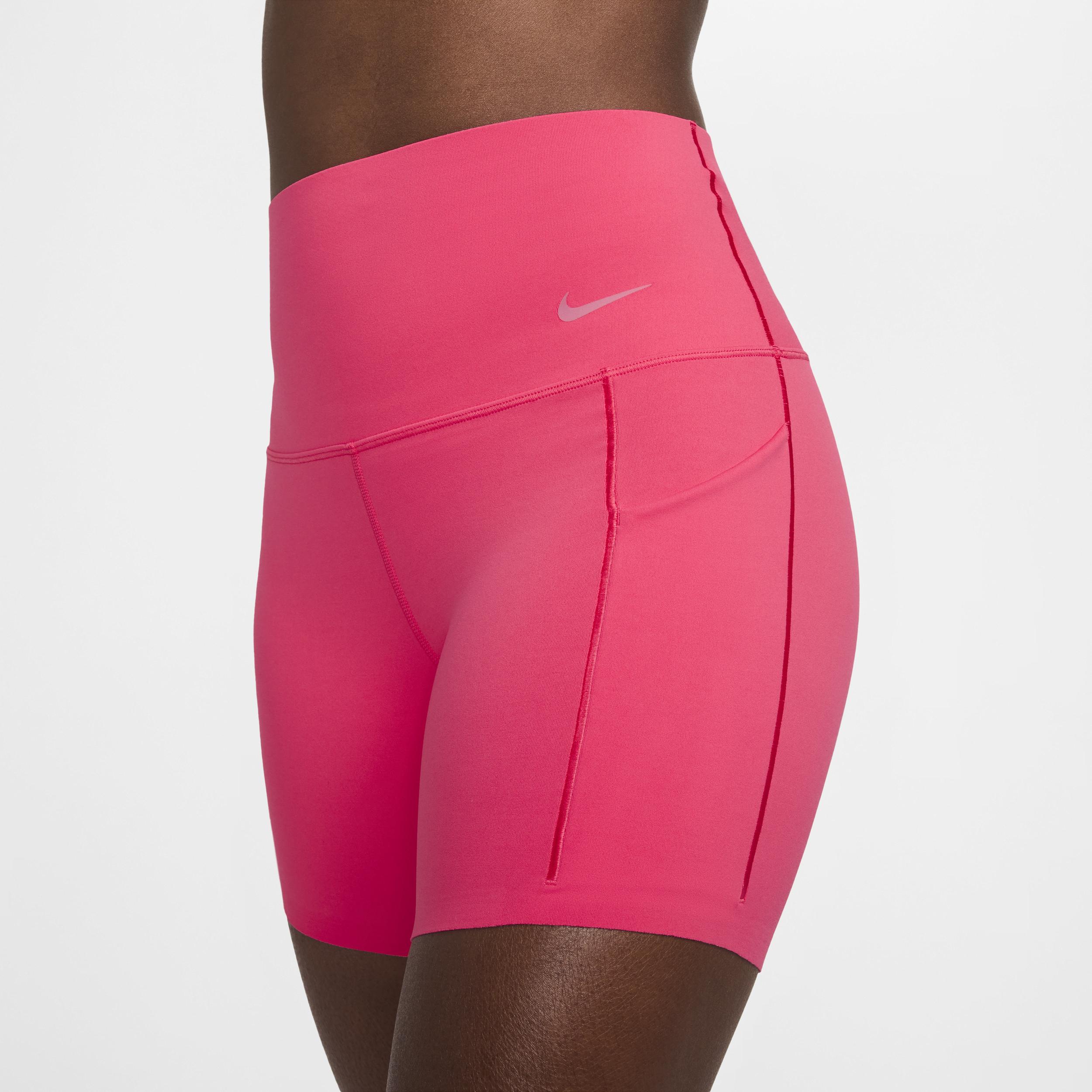Nike Universa Medium support High waisted 12.5cm approx. Biker Shorts With Pockets Nylon elastane in Pink Lyst UK