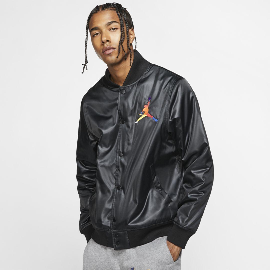 Nike Jordan Dna Satin Jacket in Black for Men - Lyst