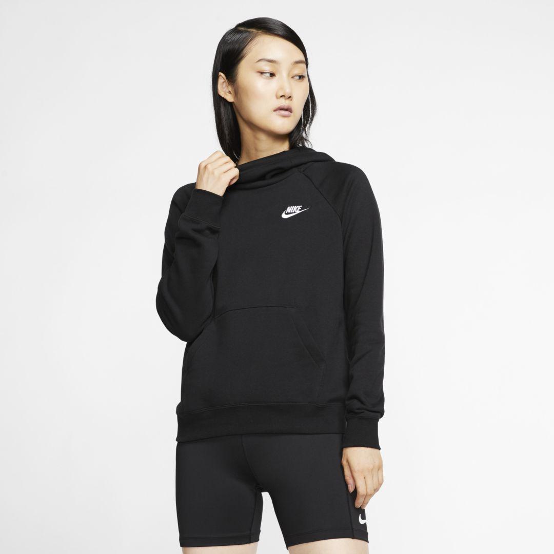Nike Sportswear Essential Funnel-neck Fleece Pullover Hoodie in Black ...