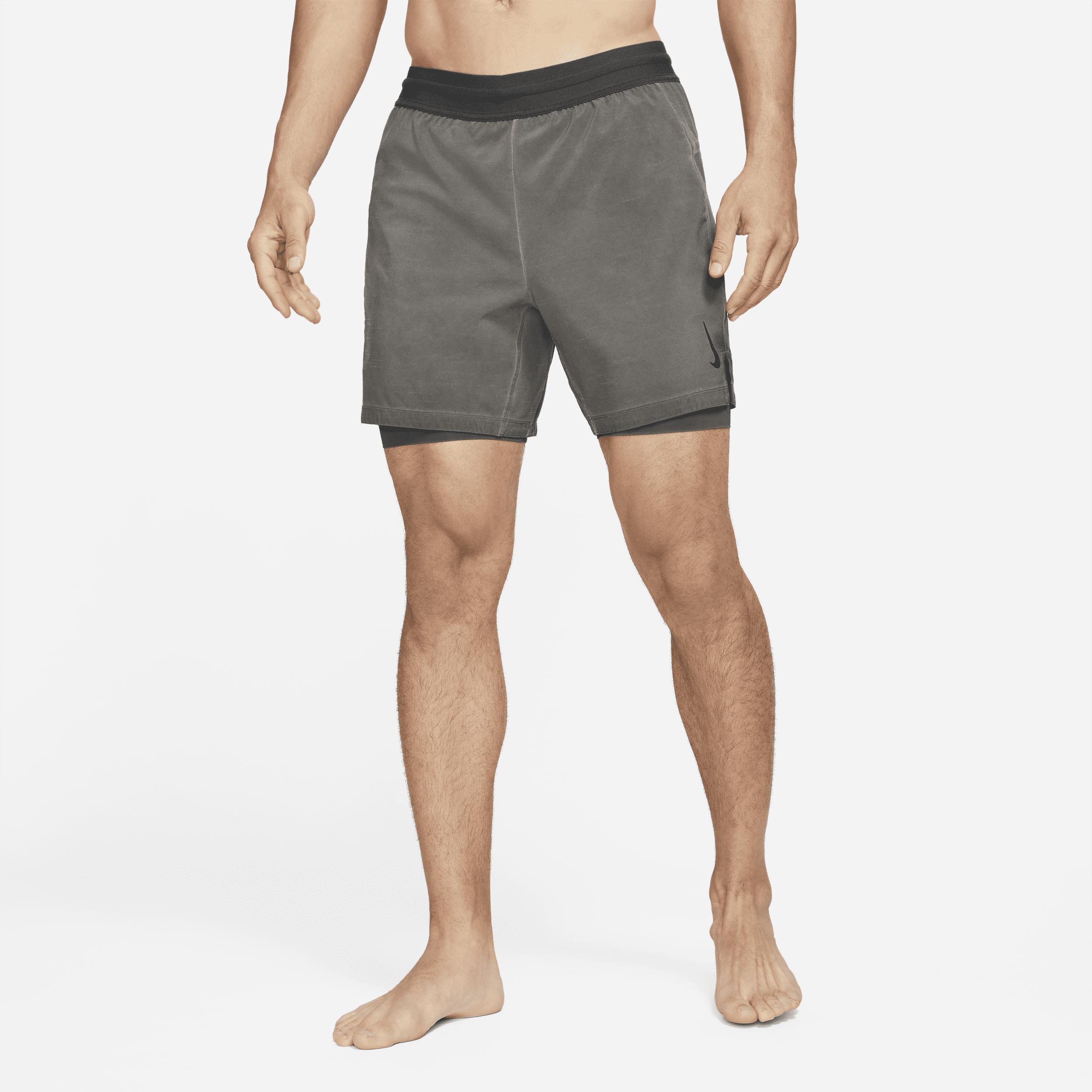 Nike Yoga Dri-fit 2-in-1 Shorts in Gray for Men | Lyst