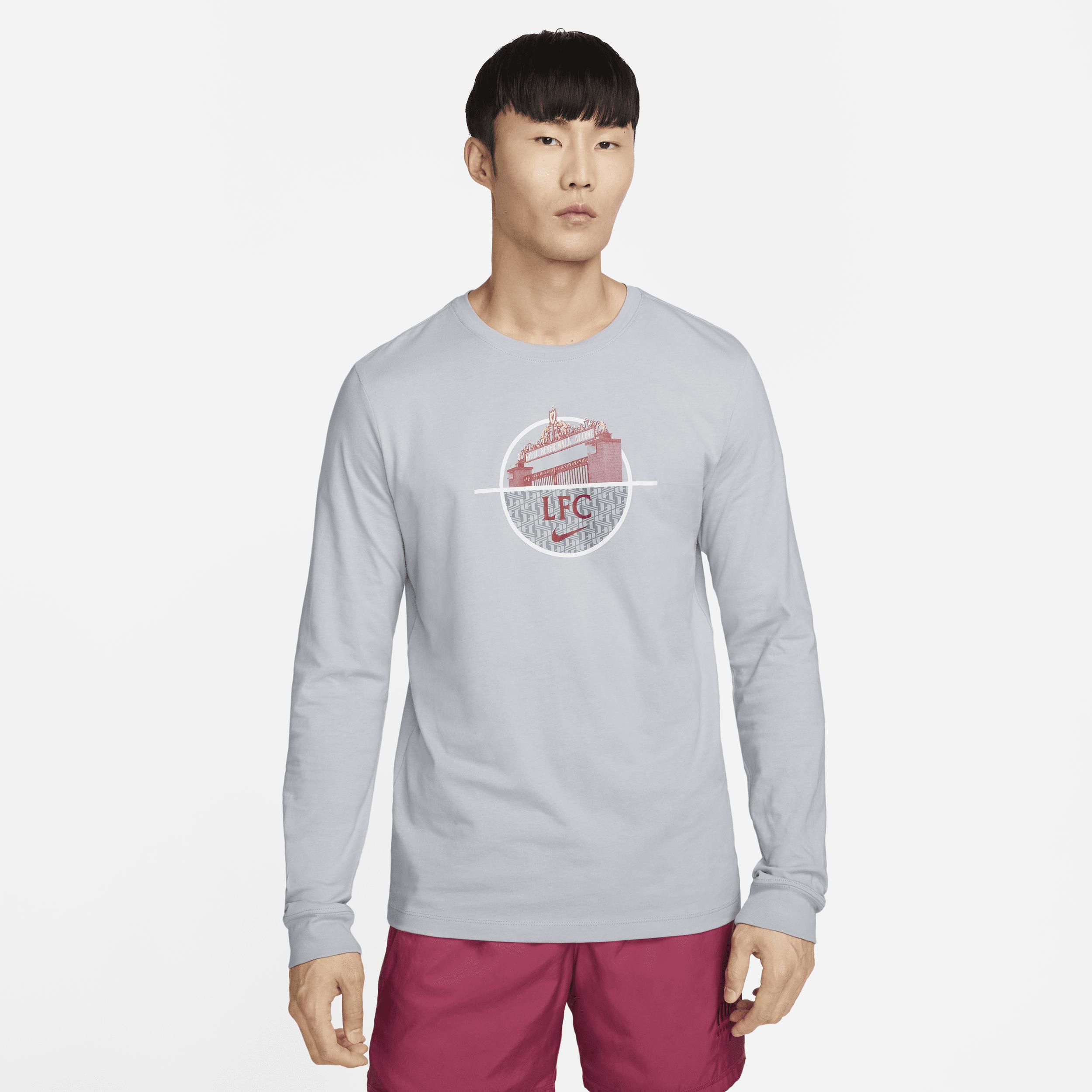 Nike Liverpool Fc Soccer T-shirt In Grey, in Gray for Men | Lyst