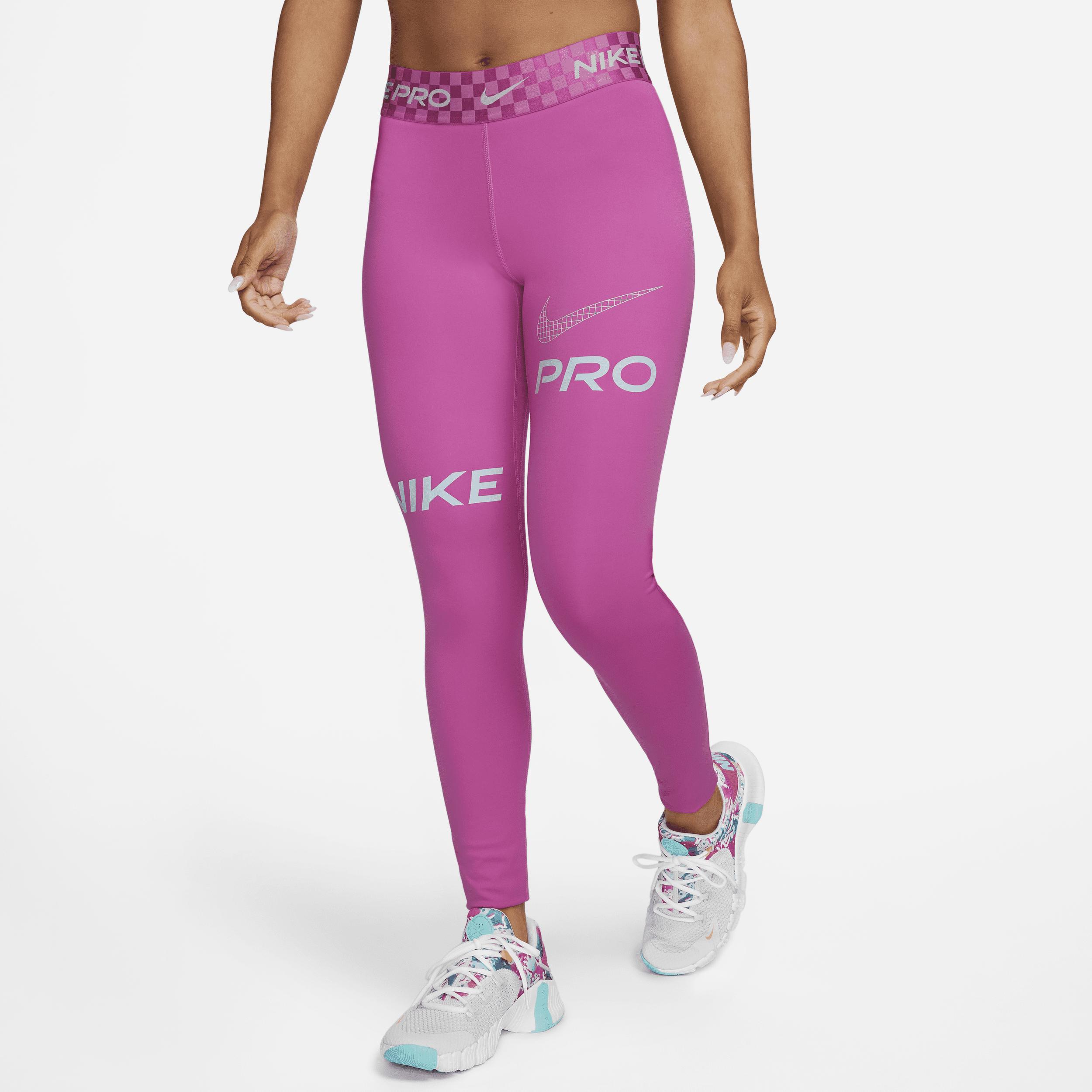 Hammer betale Habubu Nike Pro Mid-rise Full-length Graphic Training Leggings In Pink, | Lyst