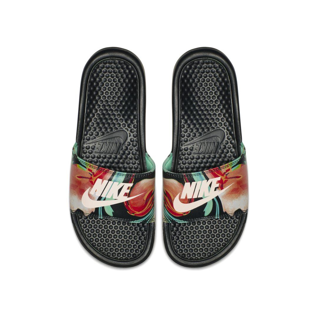 Houden Wierook goedkeuren Nike Benassi Jdi Floral Slide in Black | Lyst