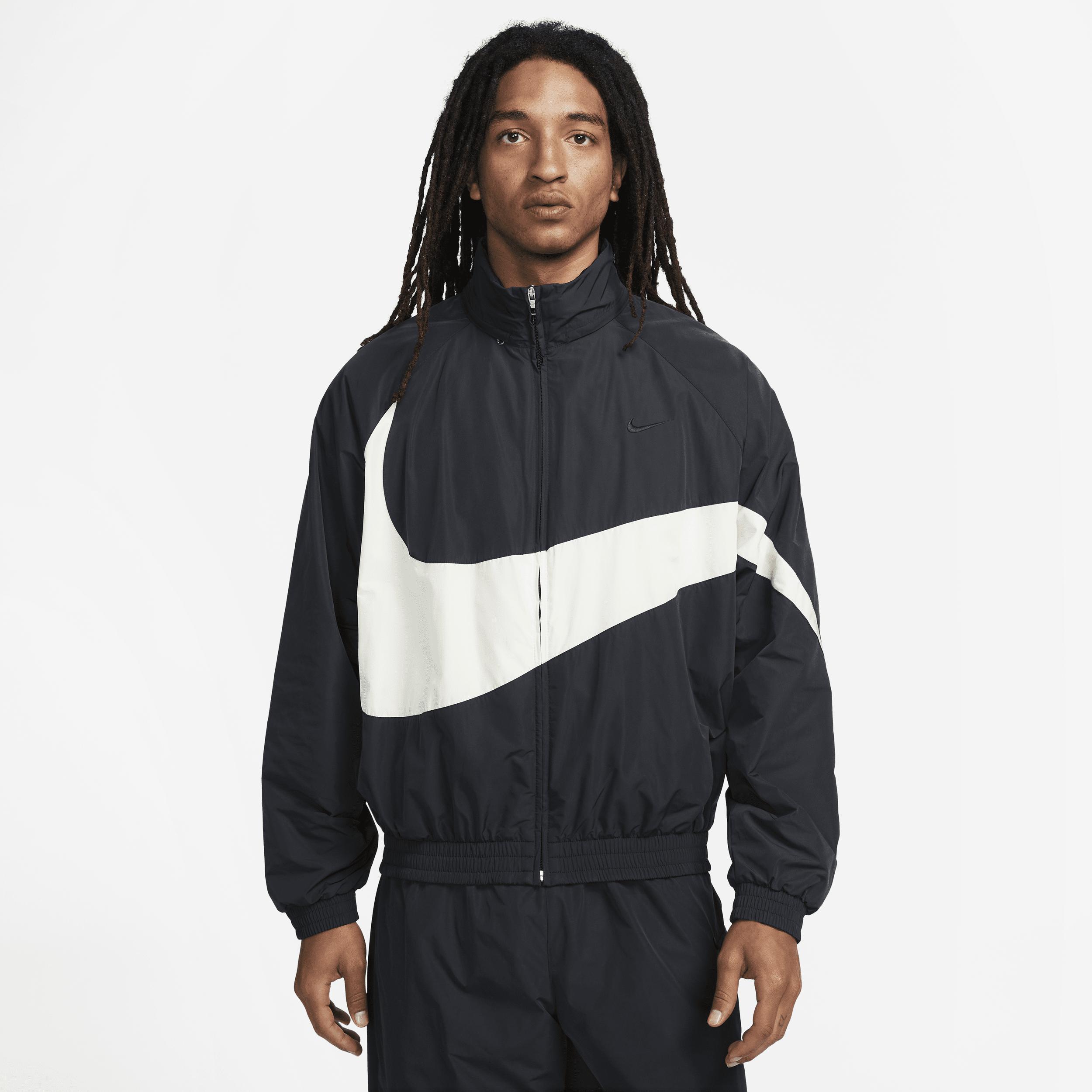 Nike Swoosh Woven Track Jacket in Black for Men | Lyst