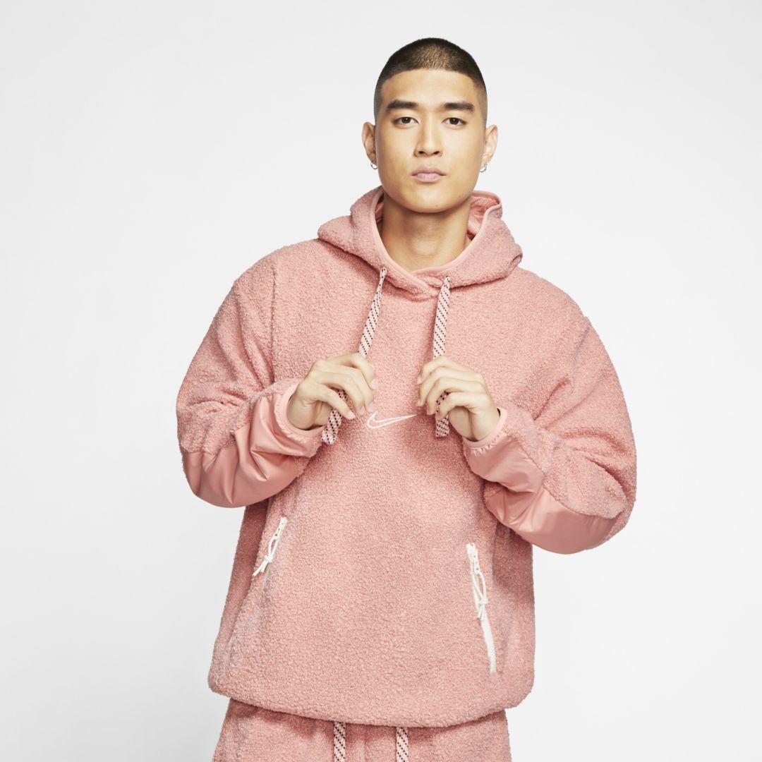 Nike Men's Cozy Basketball Hoodie (pink 