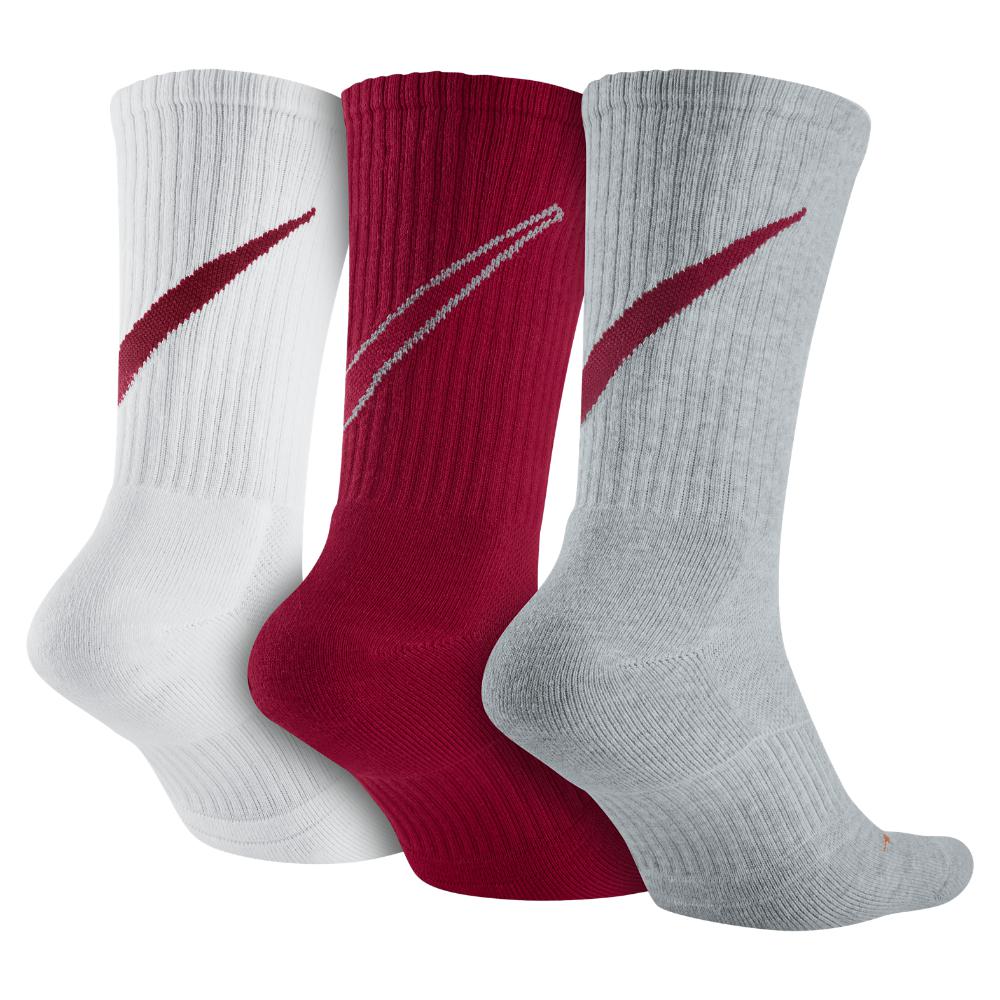 white nike socks with red swoosh