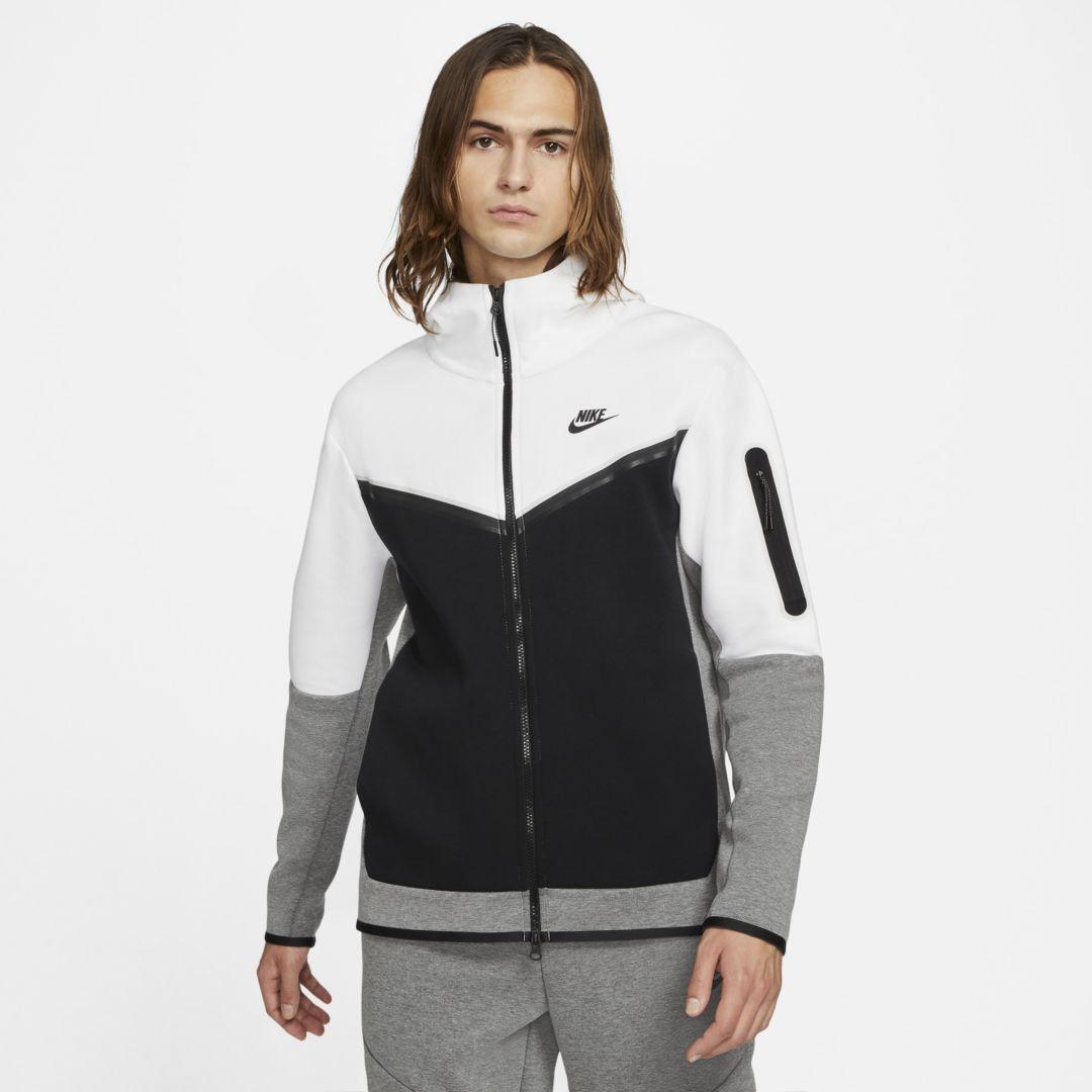 Nike Tech Fleece Full-zip Hoodie in White,Black,Carbon Heather,Black (Gray)  for Men | Lyst