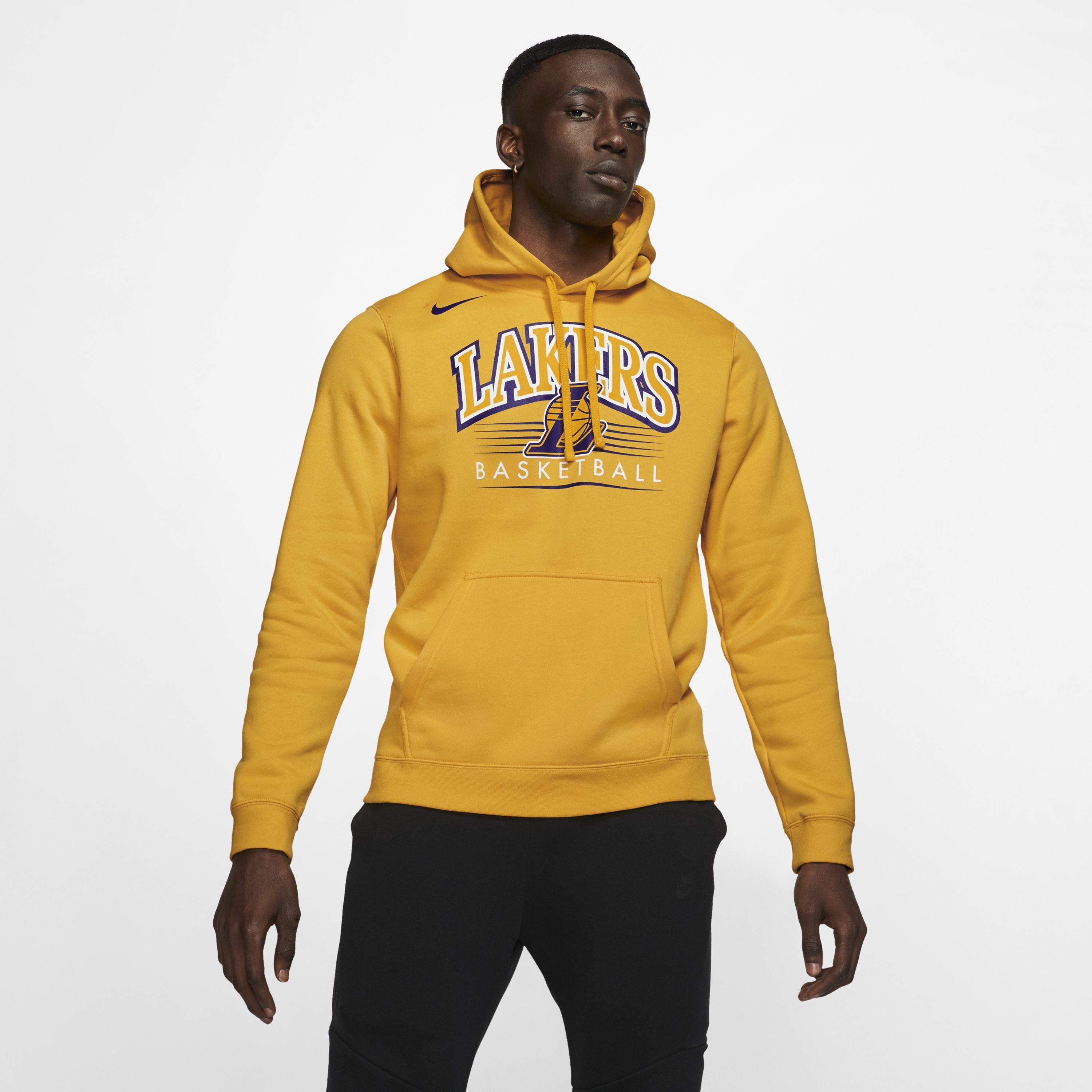 Mitchell & Ness LOS ANGELES LAKERS NBA Old English Faded Hoodie Yellow -  LIGHT GOLD