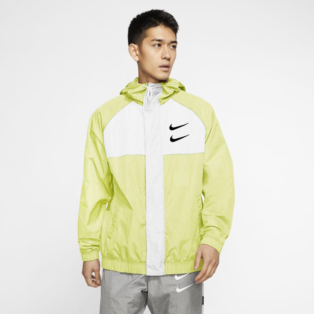 Nike Synthetic Sportswear Swoosh Woven Hooded Jacket in Green for Men
