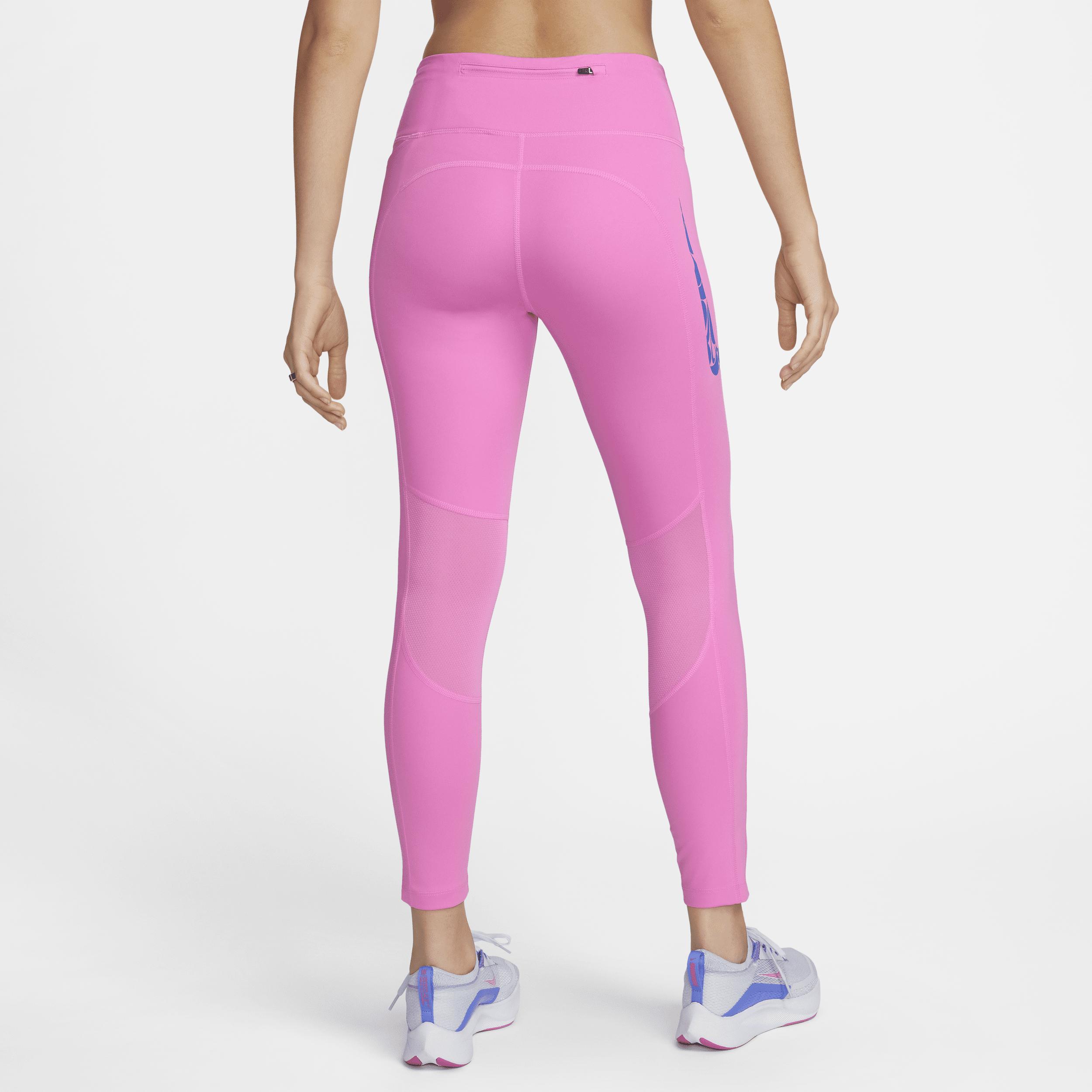 Nike Fast Mid rise 7 8 Running Leggings With Pockets in Pink Lyst UK